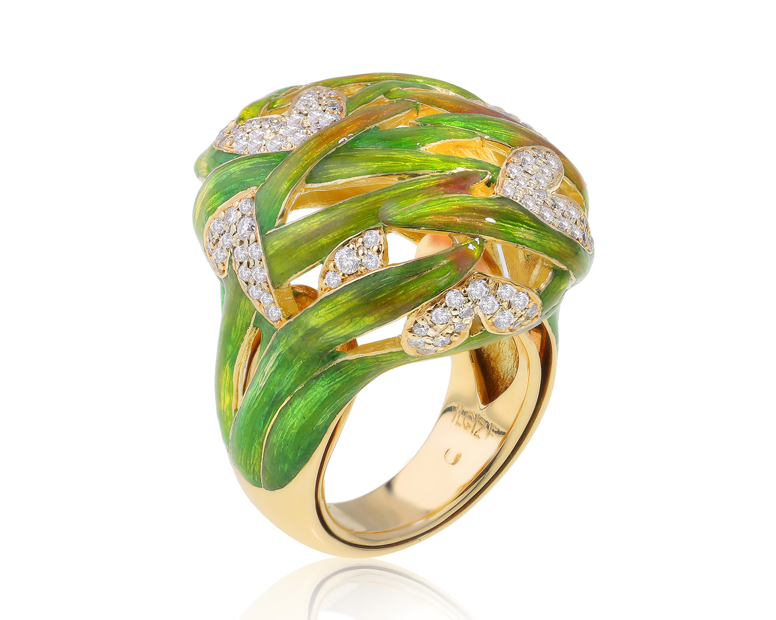 Оригинальное золотое кольцо с эмалью Ilgiz F 100424/7