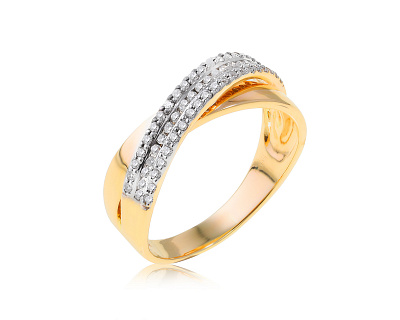 Золотое кольцо с бриллиантами 0.30ct 100424/8