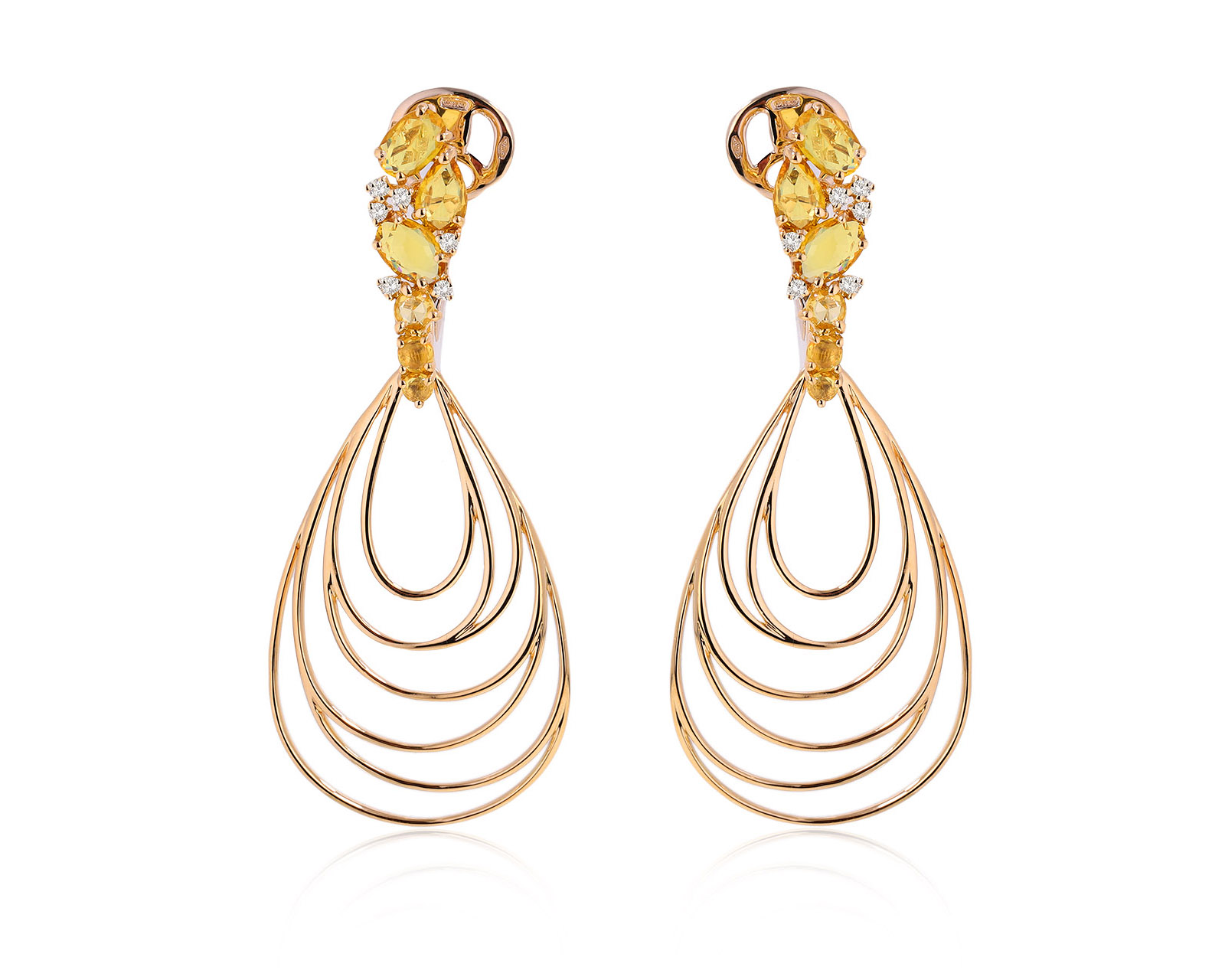 Оригинальные золотые серьги с сапфирами 3.12ct Giovanni Ferraris 191224/7