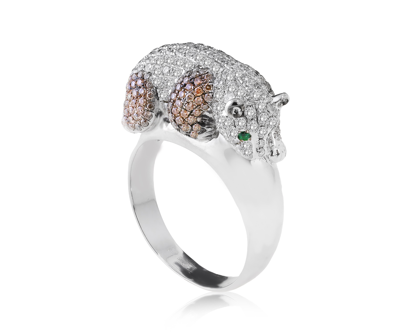 Золотое кольцо с ситаллами 0.04ct и бриллиантами 2.11ct 150124/3