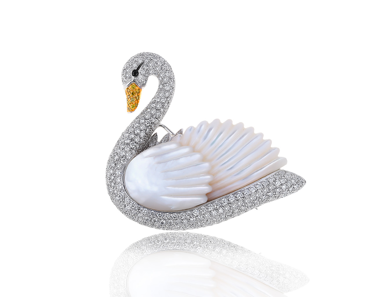 Оригинальная золотая брошь с бриллиантами 6.02ct Oro Trend 090819/36