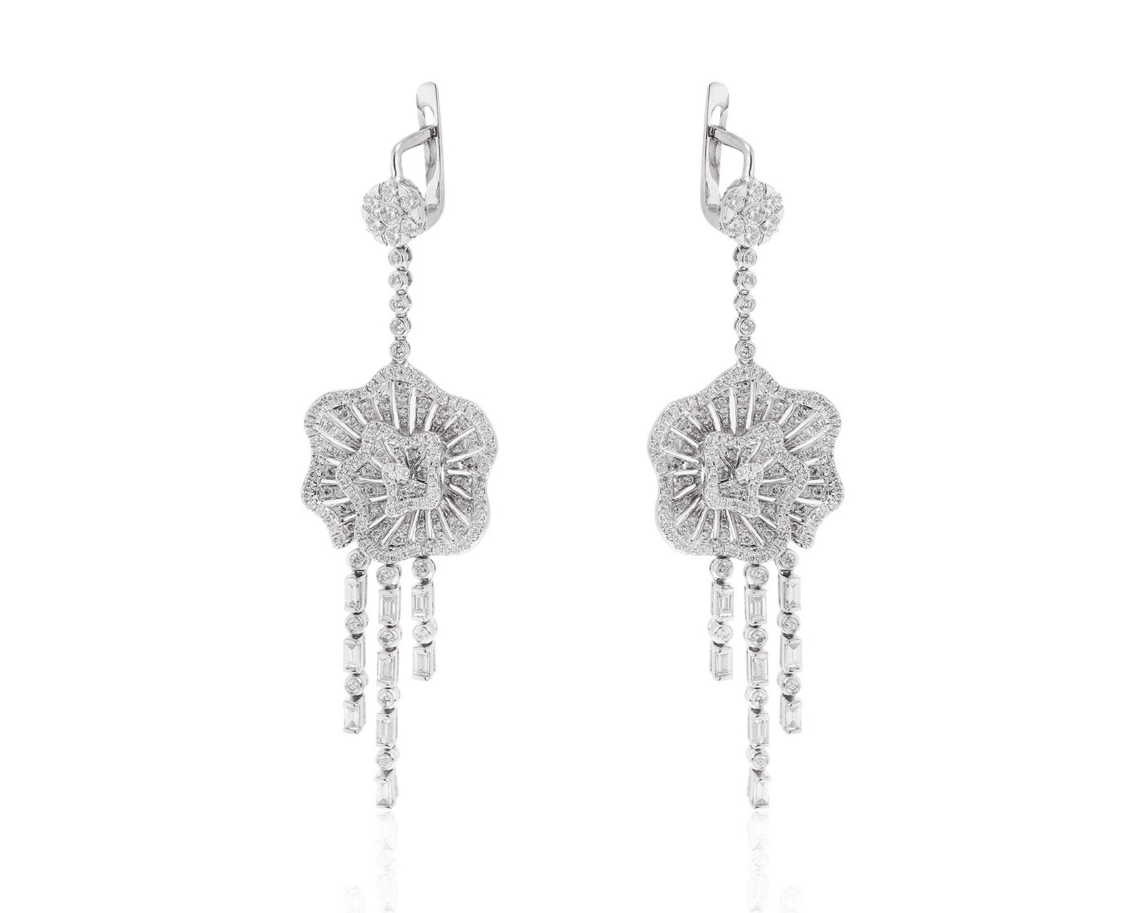 Шикарные золотые серьги с бриллиантами 3.78ct 290722/7