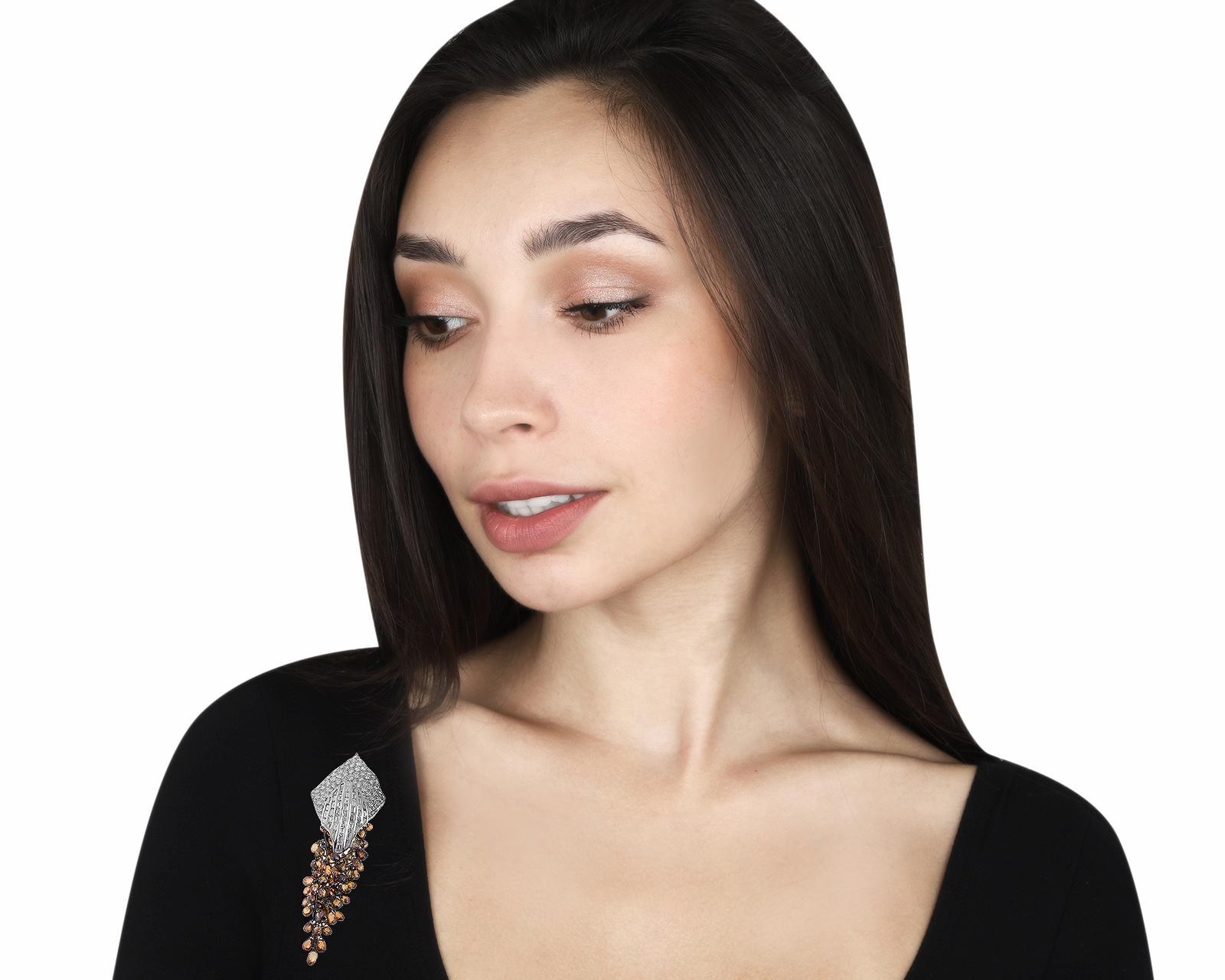 Шикарная золотая брошь с бриллиантами 42.15ct