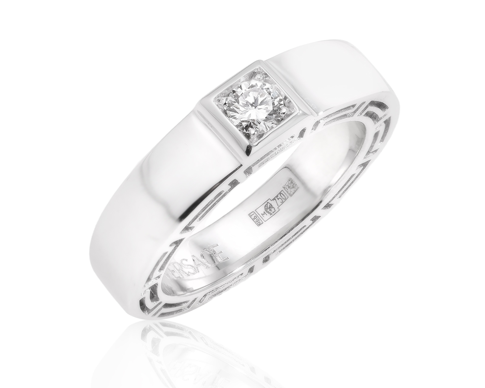 Оригинальное золотое кольцо с бриллиантом 0.20ct Versace 160725/1