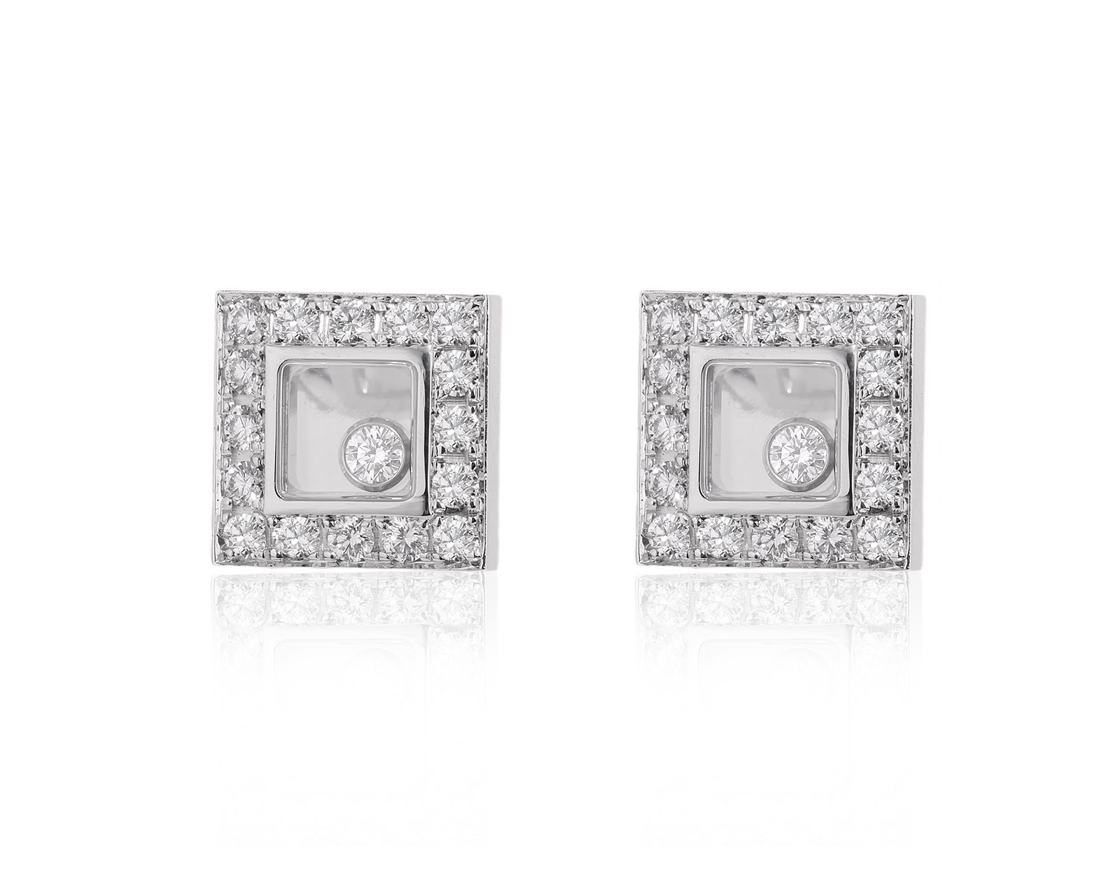 Оригинальные золотые серьги с бриллиантами 0.77ct Chopard Happy Diamonds 050925/2