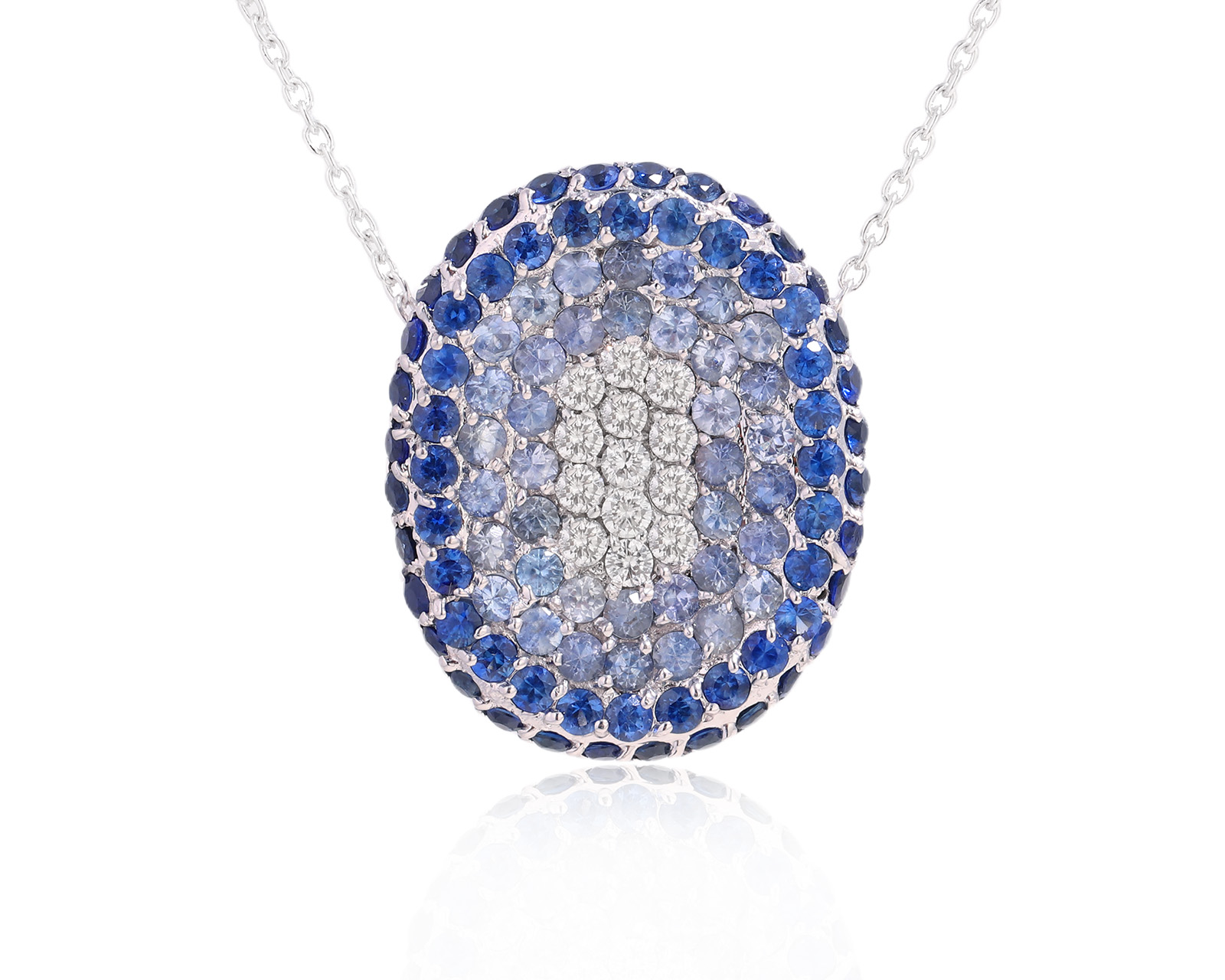 Золотой кулон с цветными сапфирами 3.92ct 140825/20