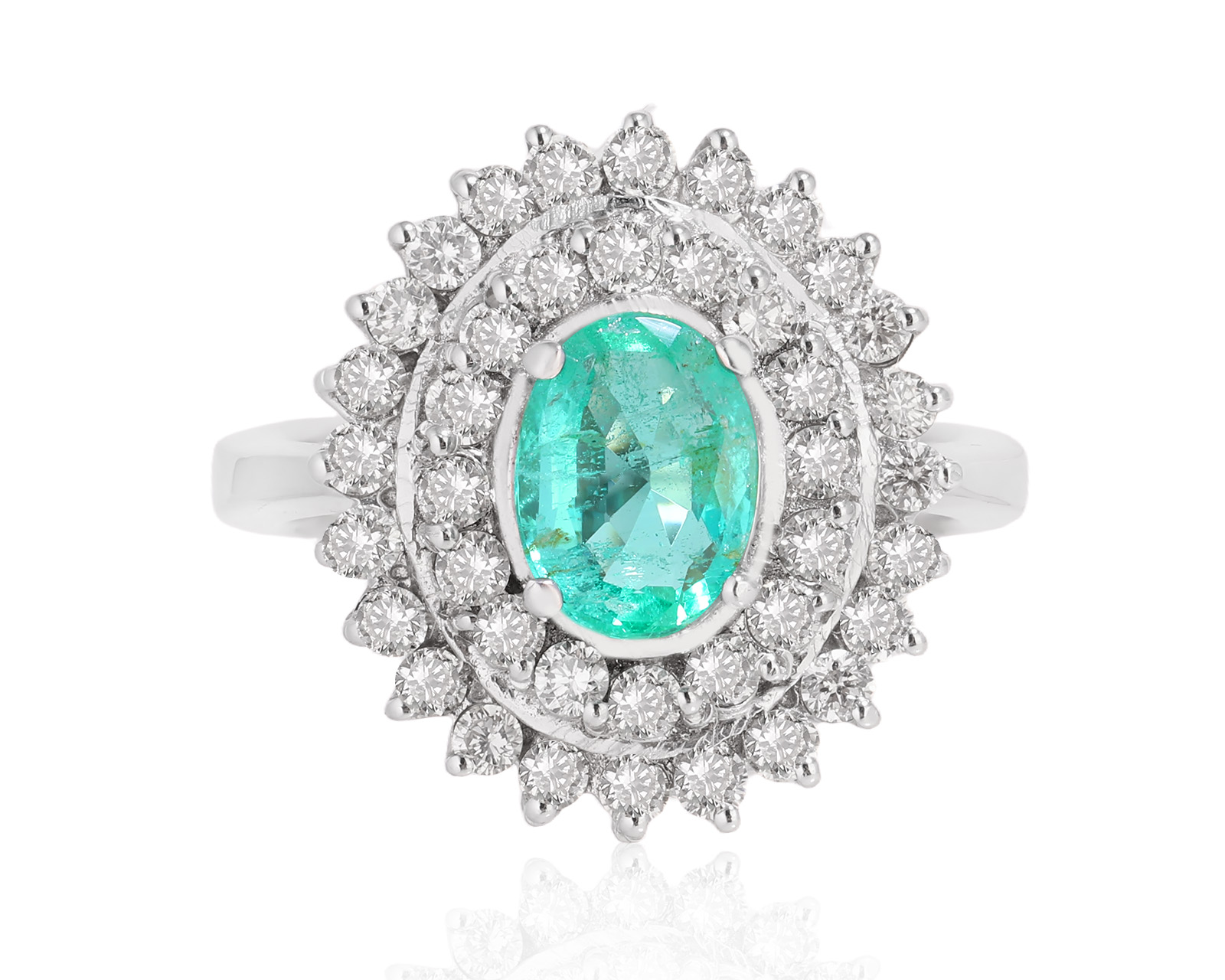 Золотое кольцо с изумрудом 0.80ct и бриллиантами 0.60ct 230725/1