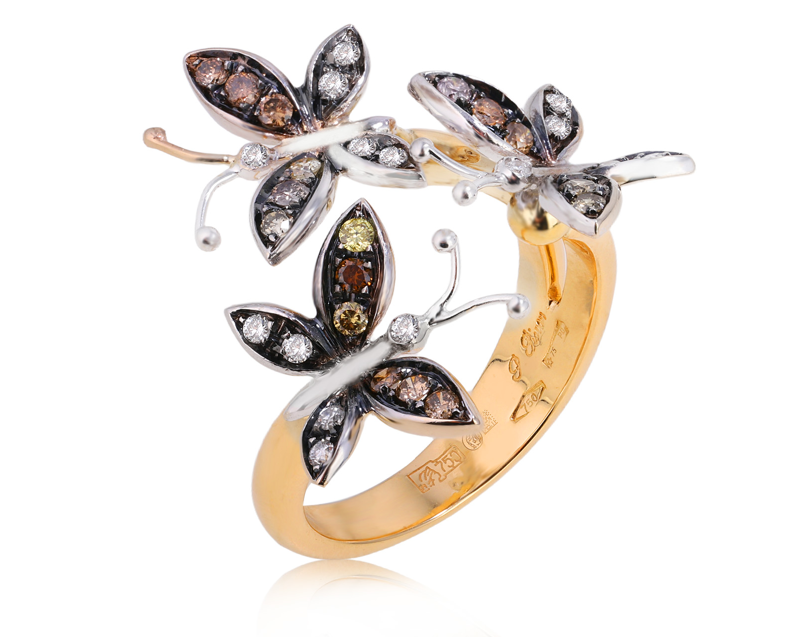 Оригинальное золотое кольцо с бриллиантами 0.47ct Paolo Piovan 290425/1