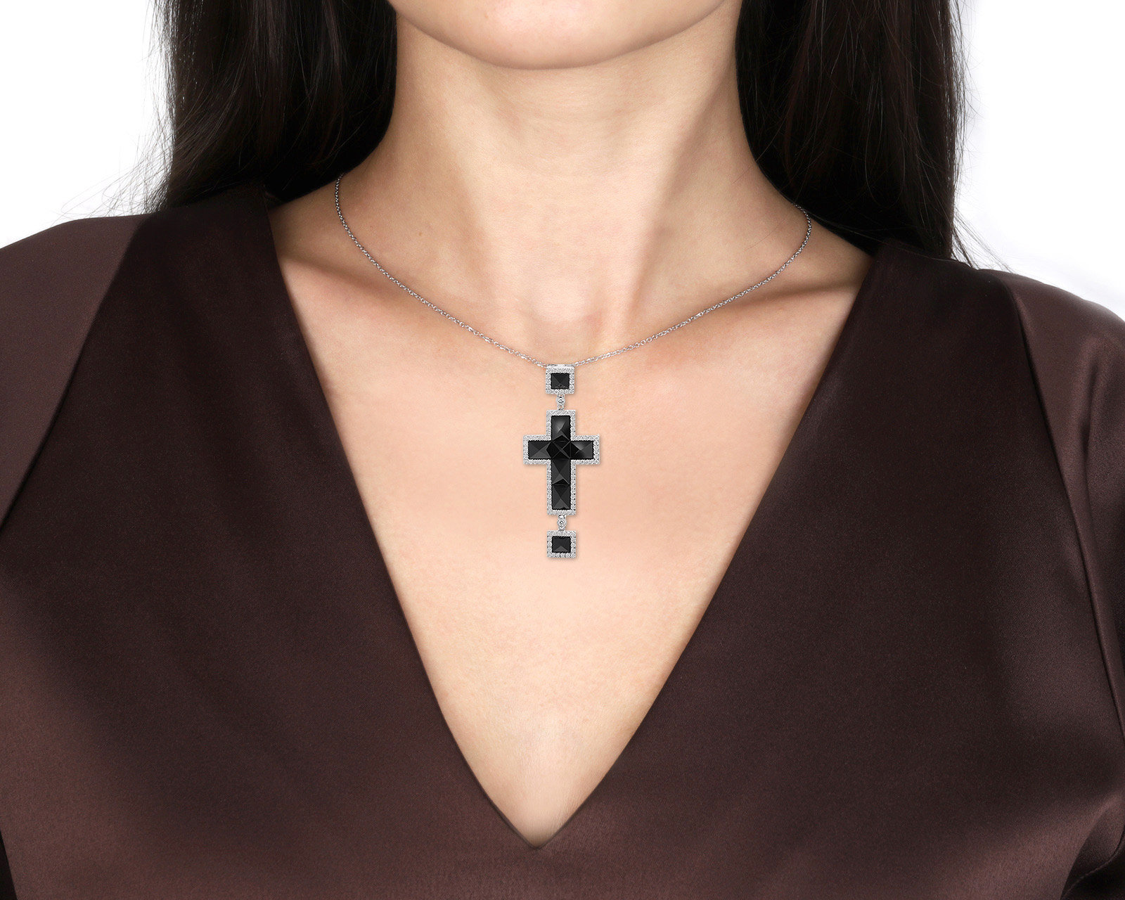 Оригинальный золотой кулон с черным ониксом 5.00ct Roberto Bravo