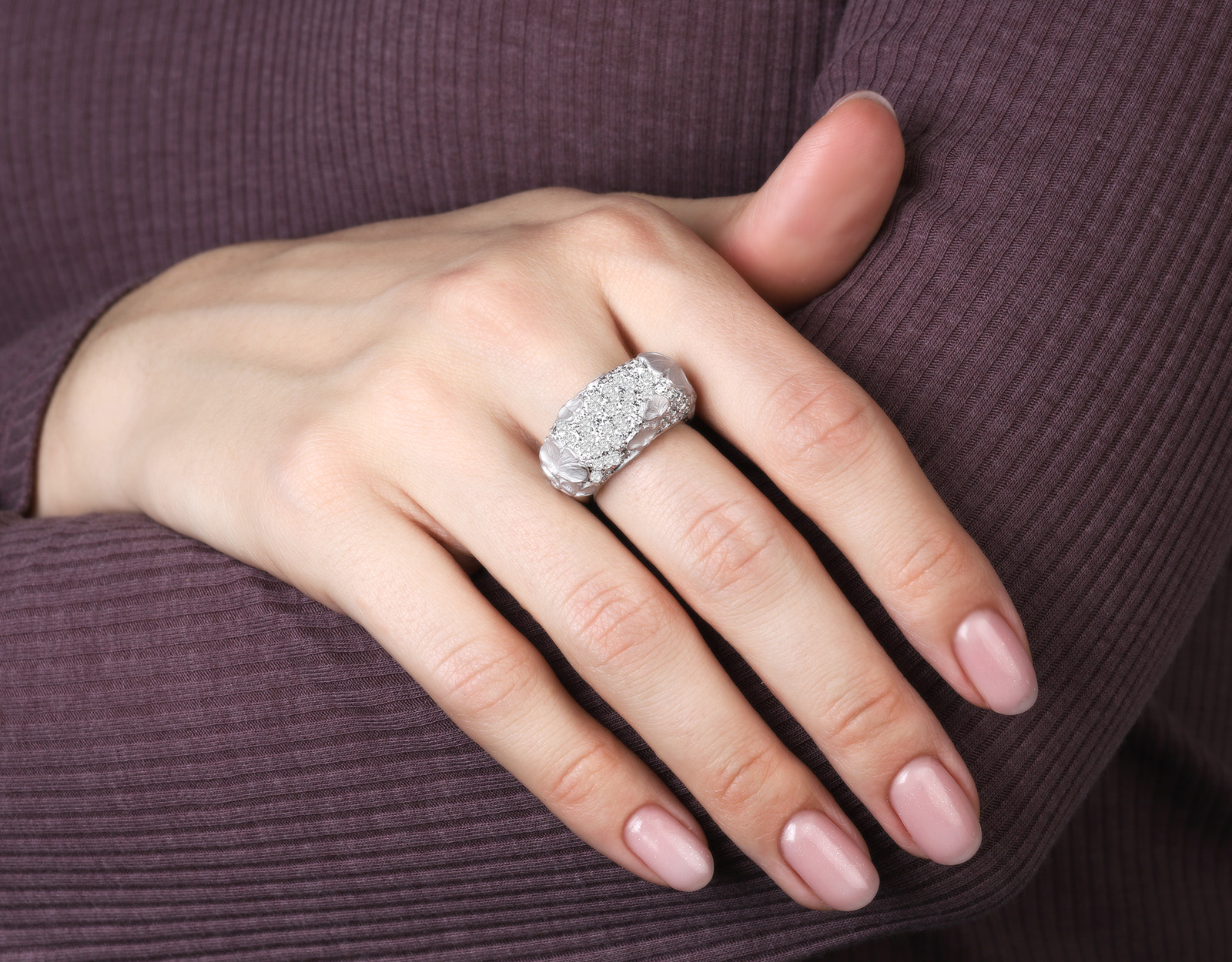 Оригинальное золотое кольцо с бриллиантами 2.13ct Carrera y Carrera Ginkgo Leaf