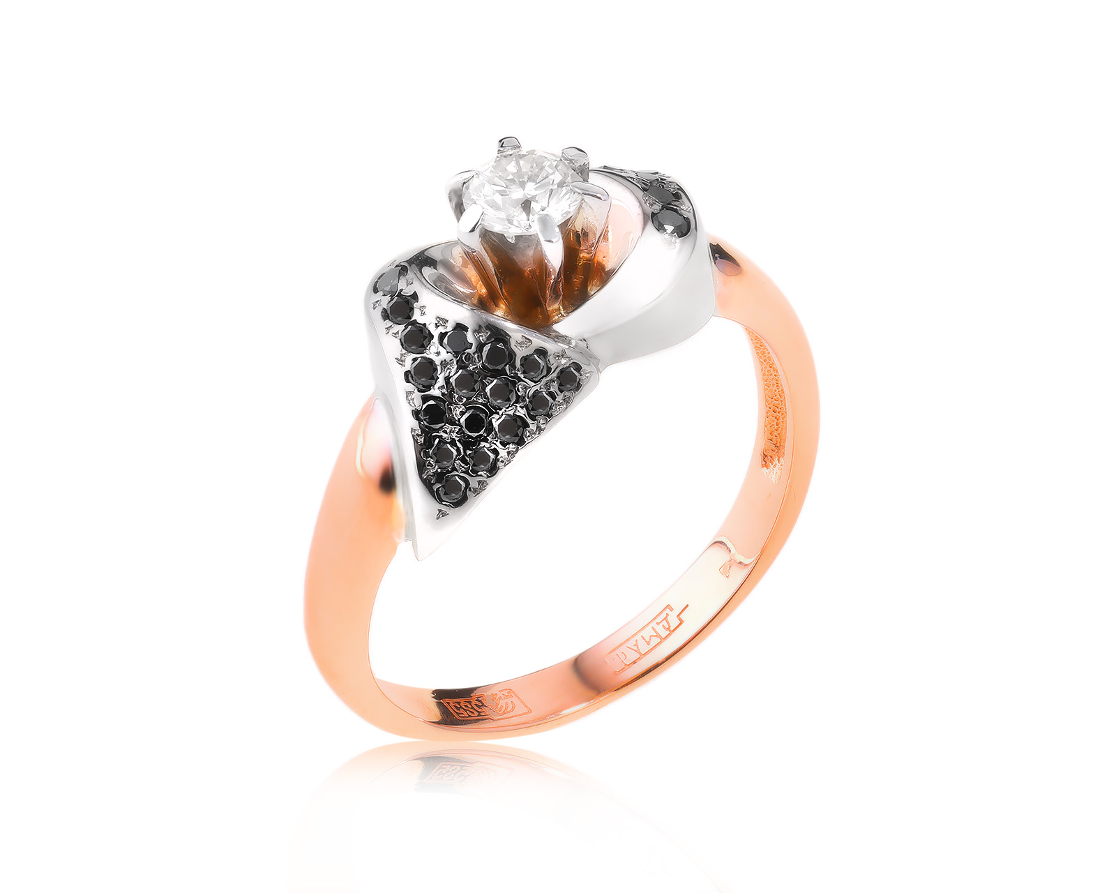 Золотое кольцо с бриллиантами 0.36ct 251023/3