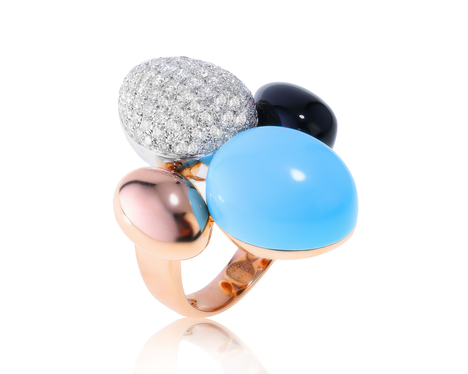 Оригинальное золотое кольцо с бирюзой 11.30ct Roberto Coin Ikebana 180423/15