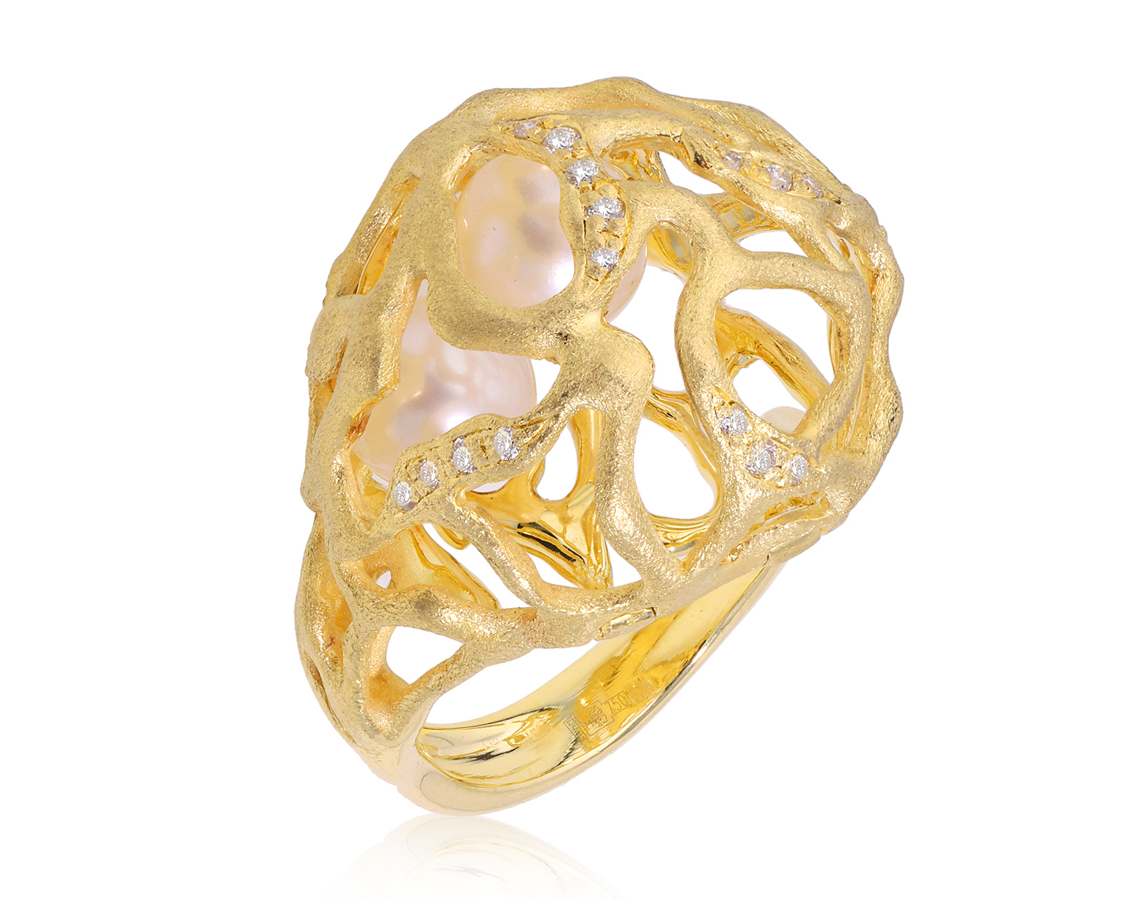 Оригинальное золотое кольцо с жемчугом 7.00 мм Annamaria Cammilli 201124/1