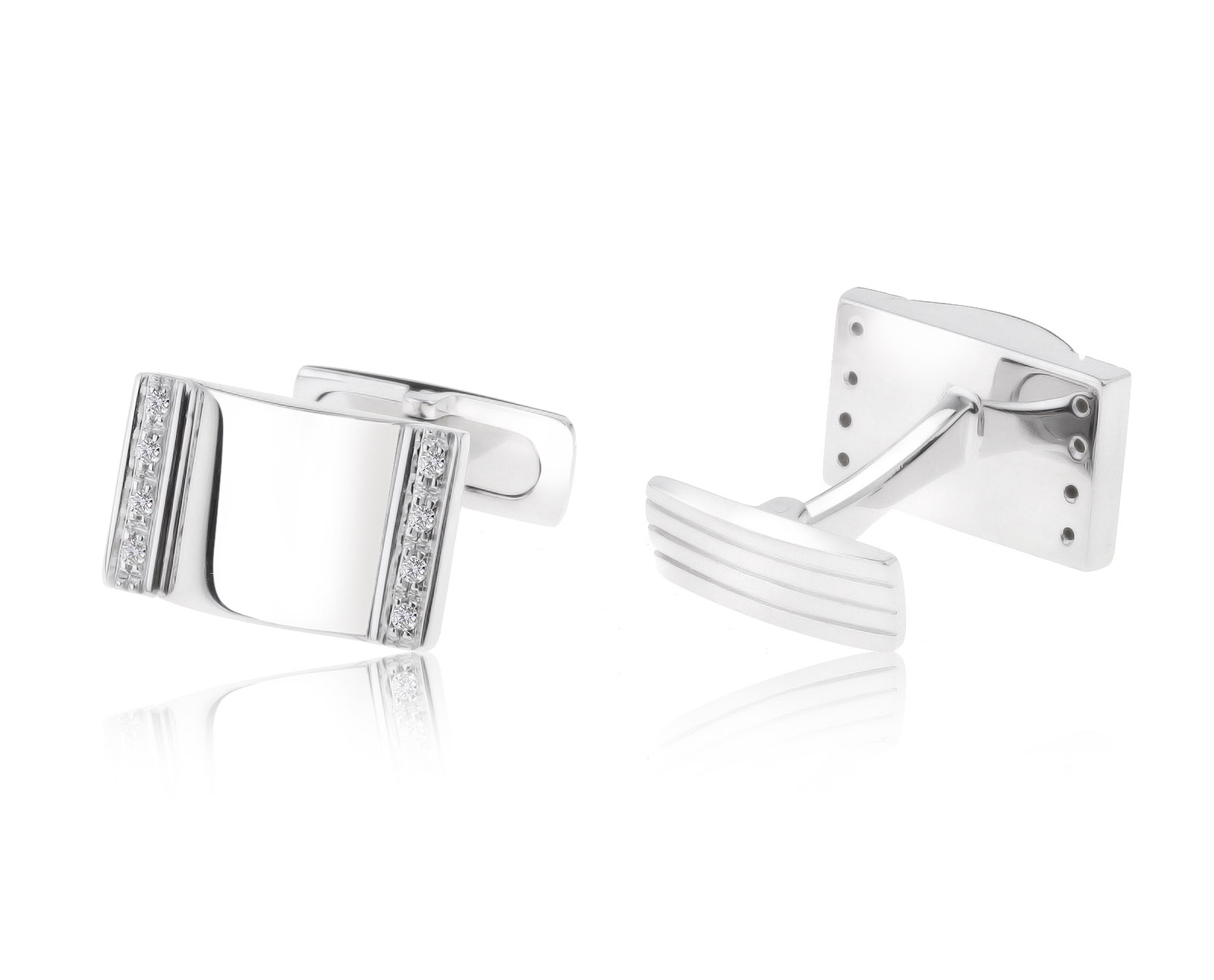 Оригинальные золотые запонки с бриллиантами 0.20ct Gianni Lazzaro 200721/2