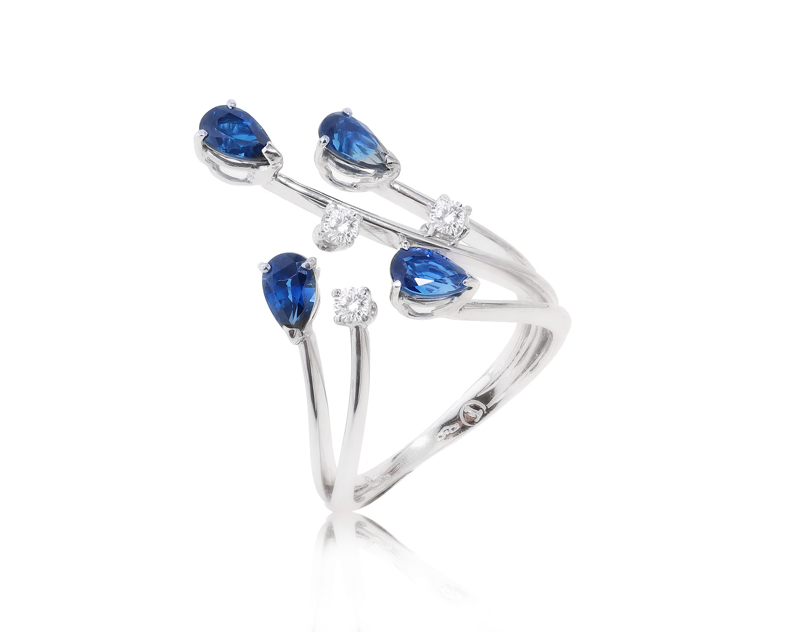 Оригинальное золотое кольцо с сапфирами 1.32ct Fani 190723/6