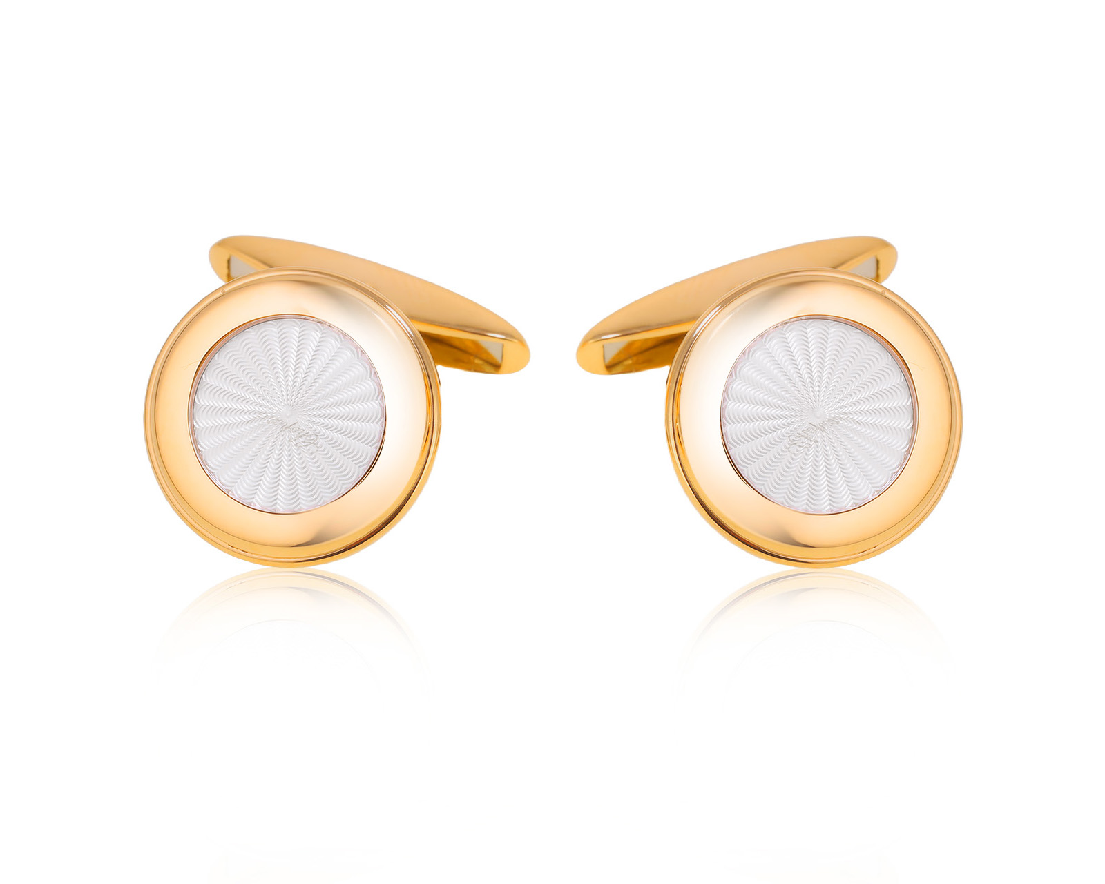 Оригинальные золотые запонки с эмалью Chopard