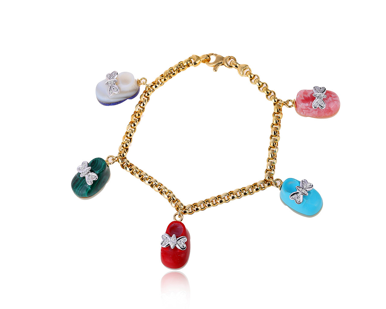 Оригинальный золотой браслет с цветными камнями Piero Milano 030720/3