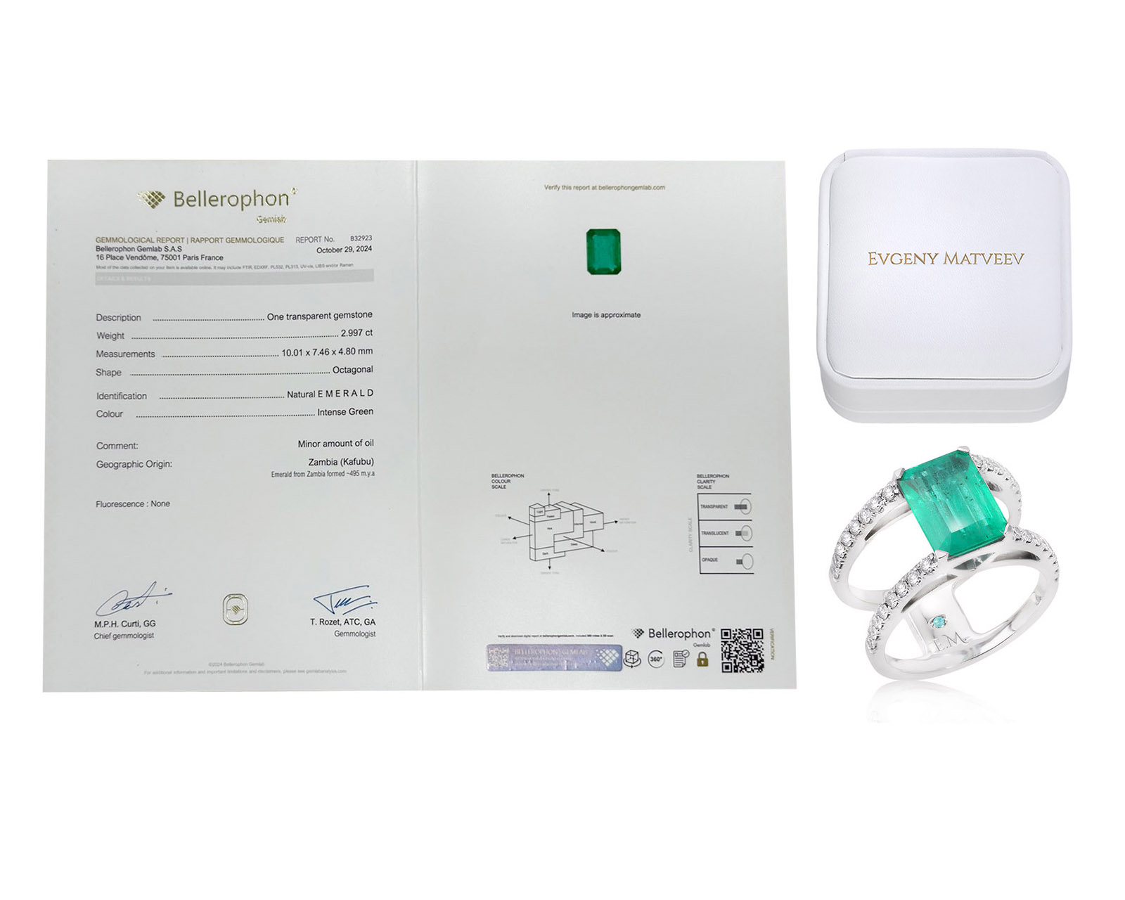 Золотое кольцо с изумрудом Замбия 2.99ct Evgeny Matveev