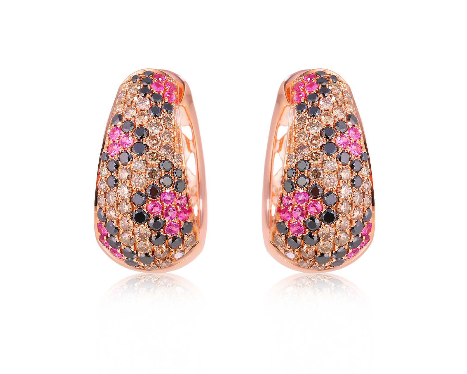 Золотые серьги с сапфирами 0.54ct и бриллиантами 2.26ct