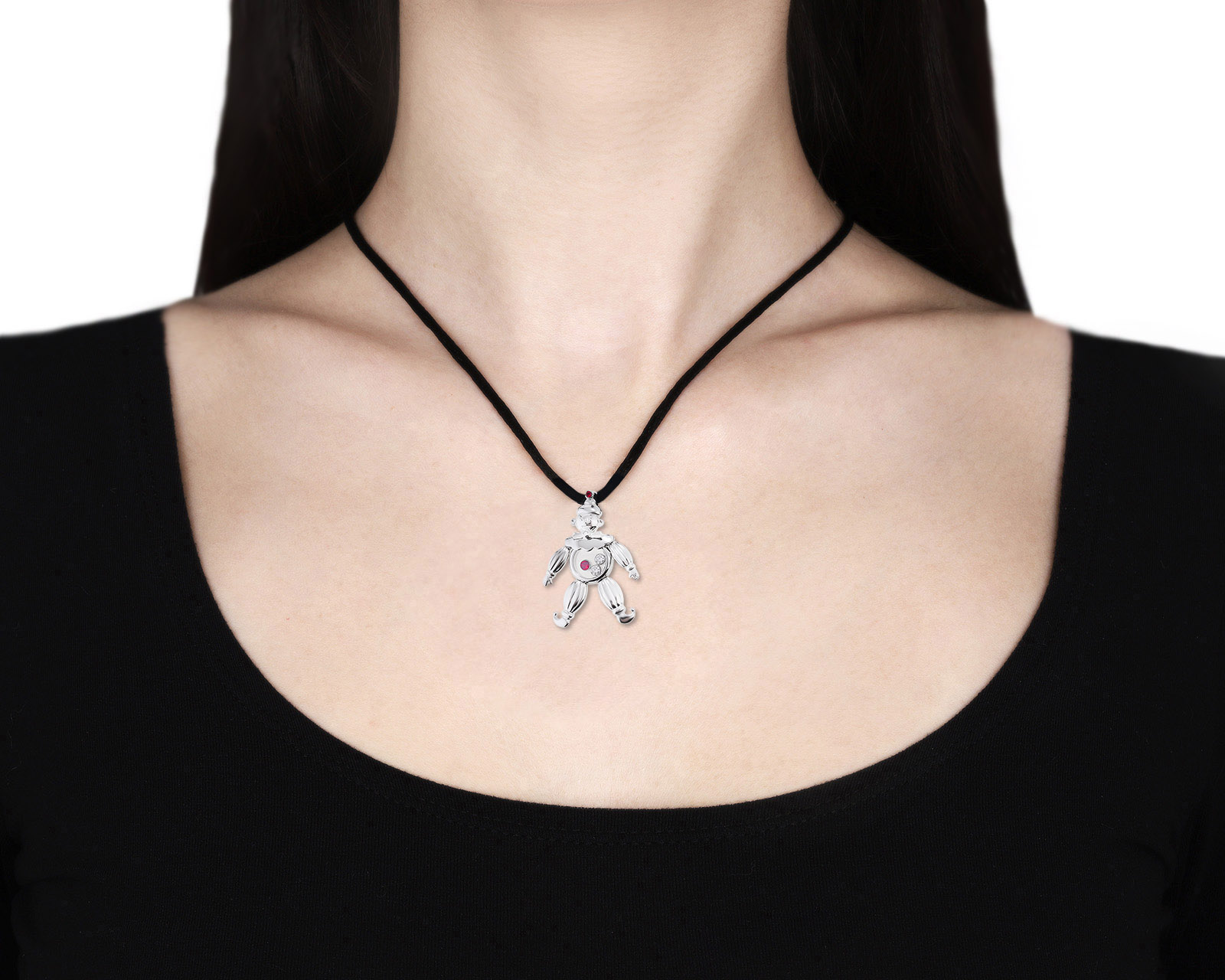 Оригинальный золотой кулон с бриллиантами 0.09ct Chopard Happy Clown