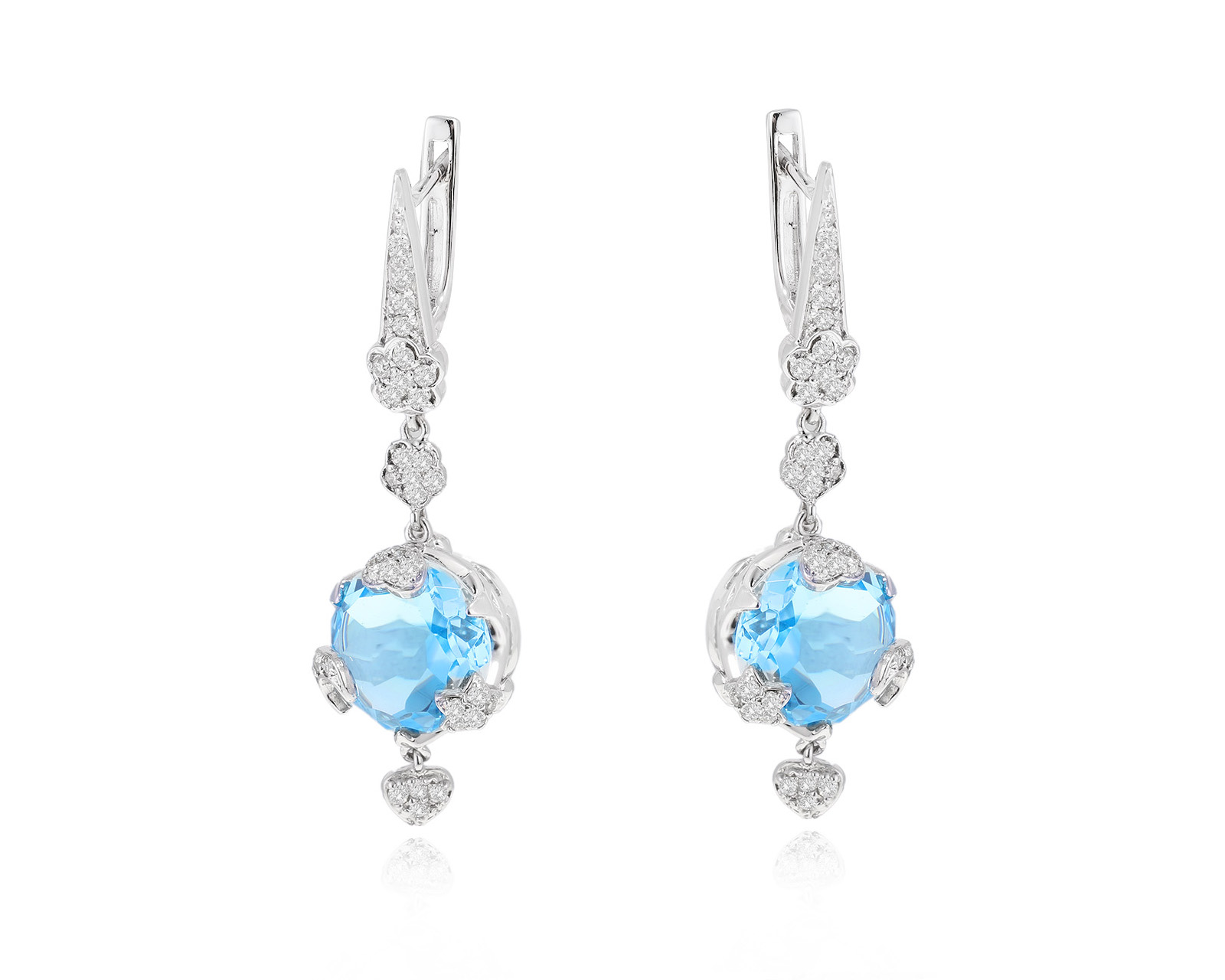 Золотые серьги с топазами 13.00ct и бриллиантами 0.68ct 200324/9