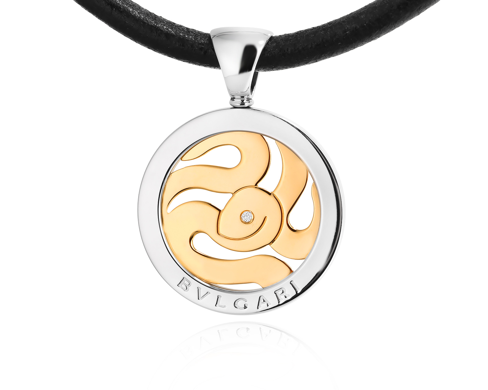 Оригинальный золотой кулон Bvlgari Tondo Snake 220225/6