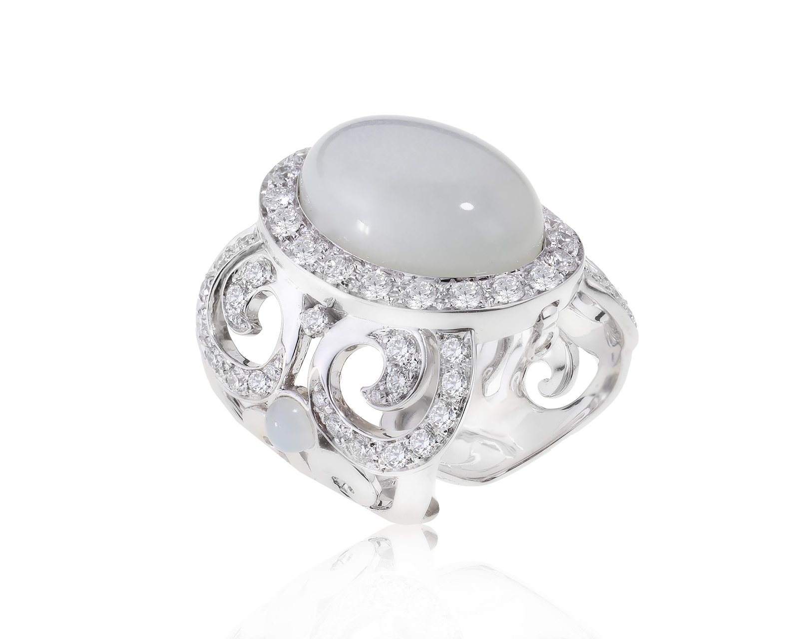 Оригинальное золотое кольцо с лунными камнями 9.30ct Damiani 040223/9