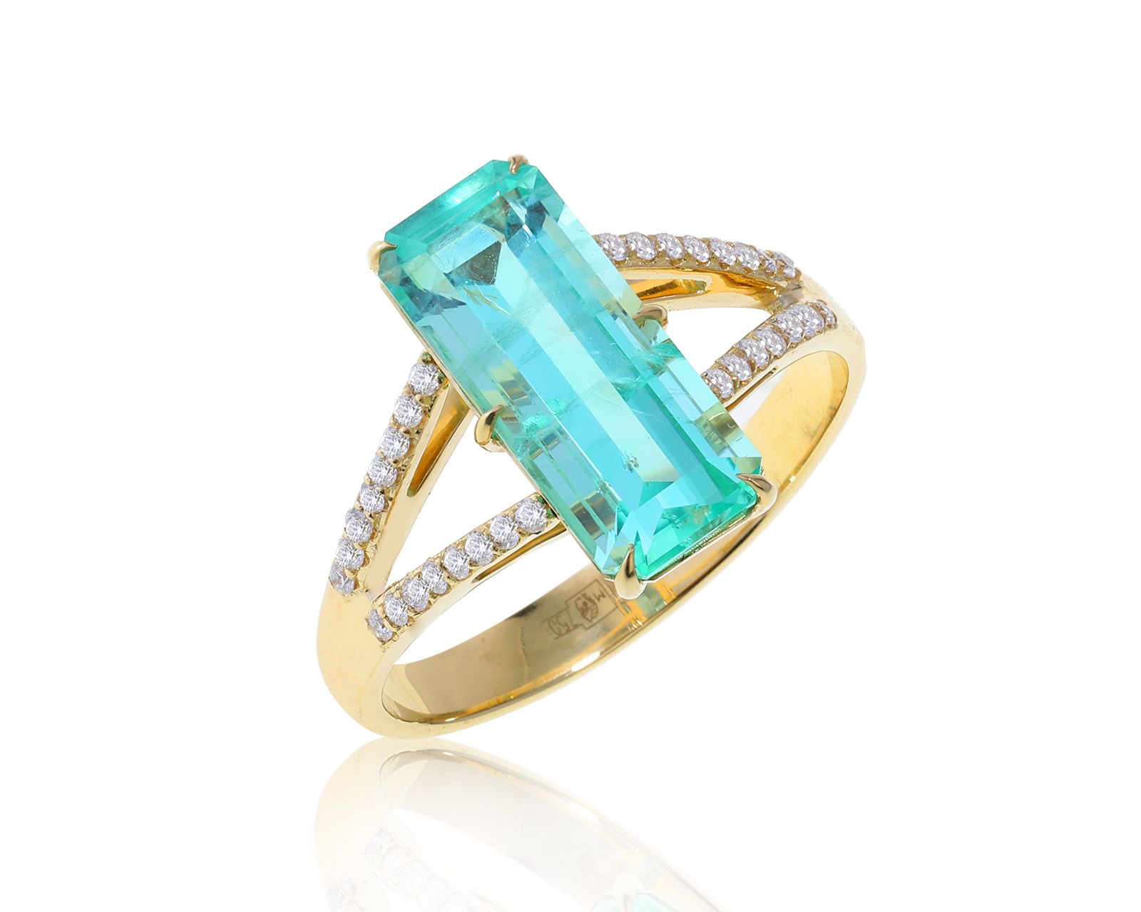 Прекрасное золотое кольцо с изумрудом 2.59ct 080822/21