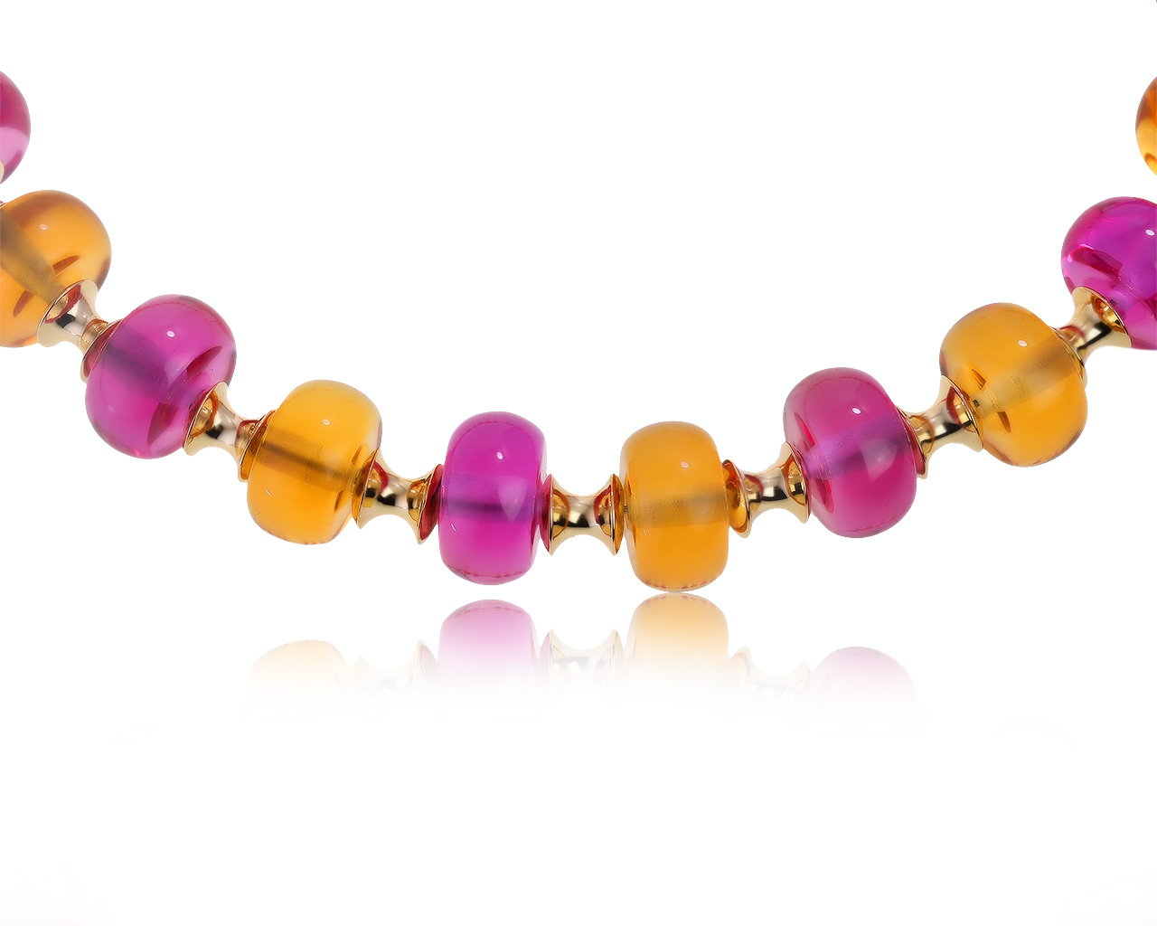 Оригинальное золотое колье с муранским стеклом Marina Bulgari 030221/2