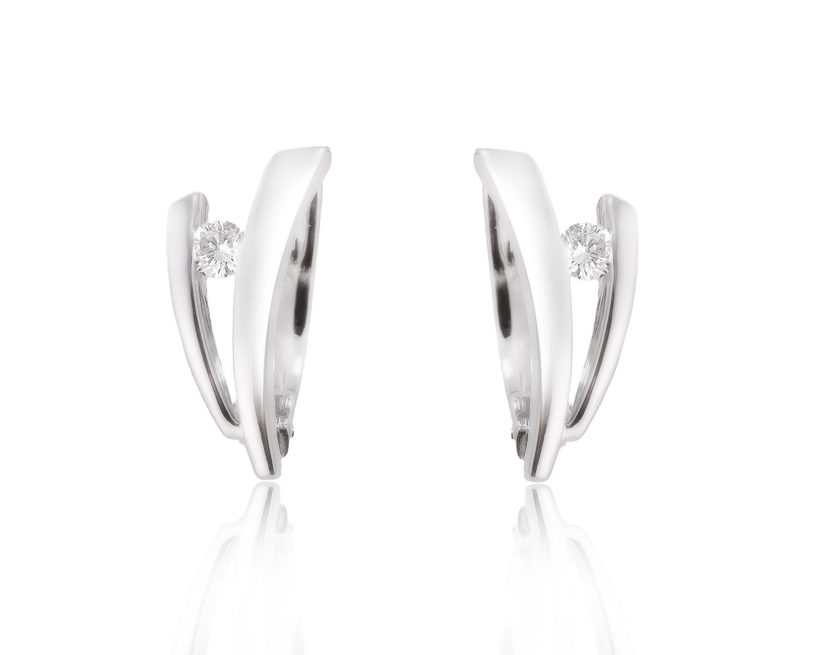 Оригинальные золотые серьги с бриллиантами 0.22ct МЭЮЗ 160525/7