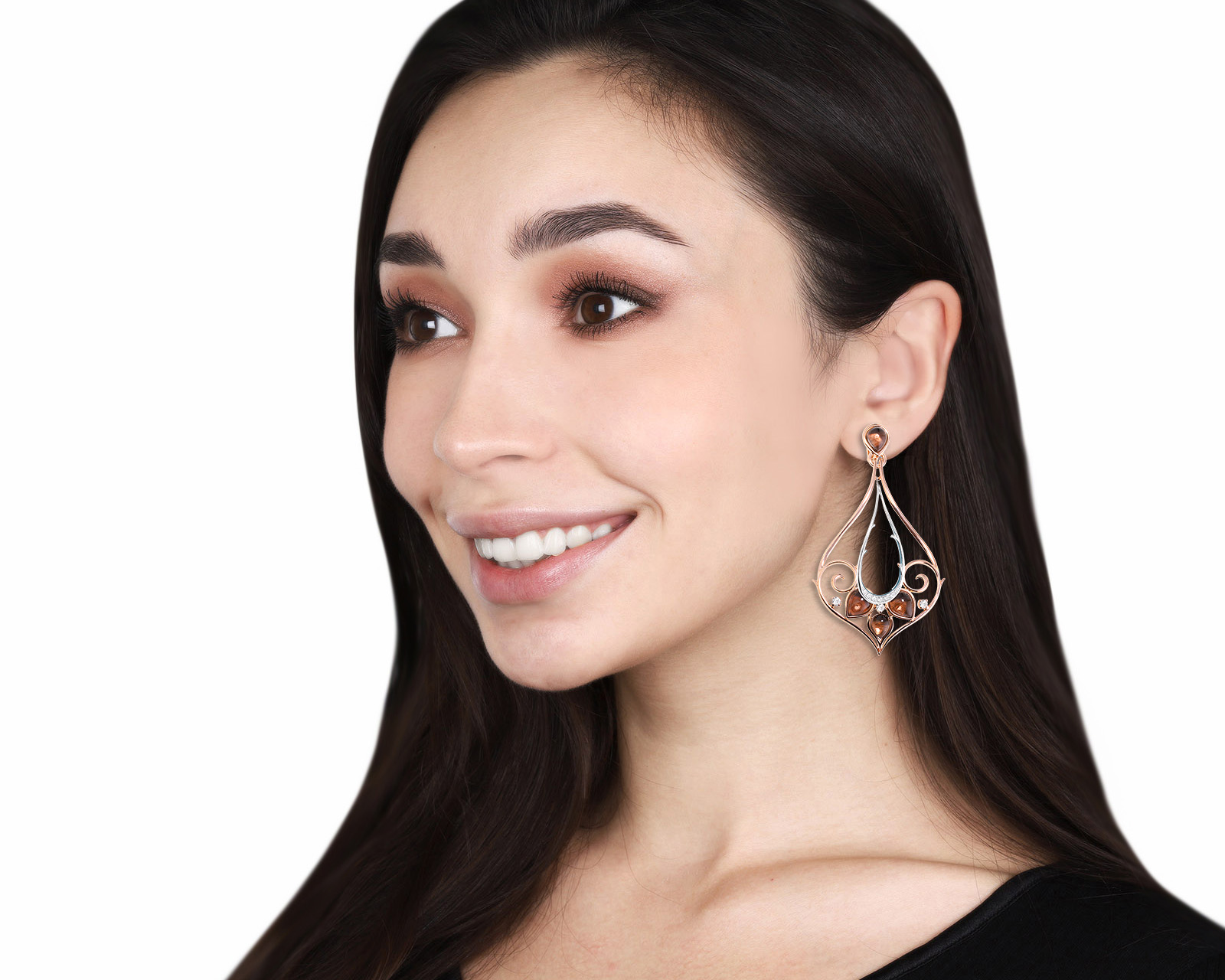 Оригинальные золотые серьги с бирюзой 25.00ct Damiani