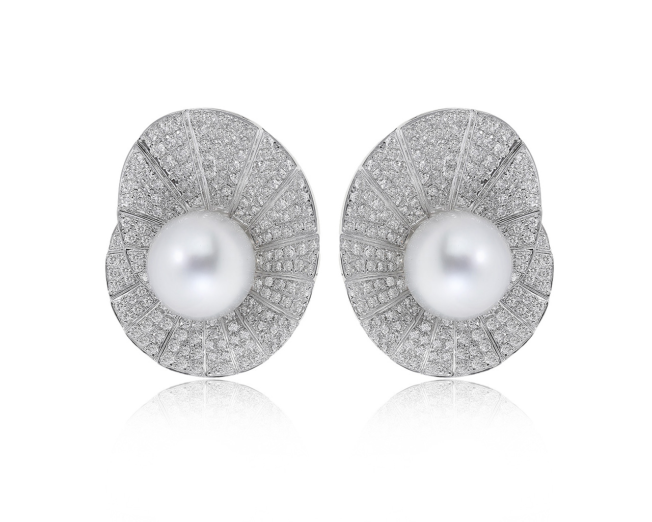 Завораживающие золотые серьги с бриллиантами 3.37ct 110920/КМ02