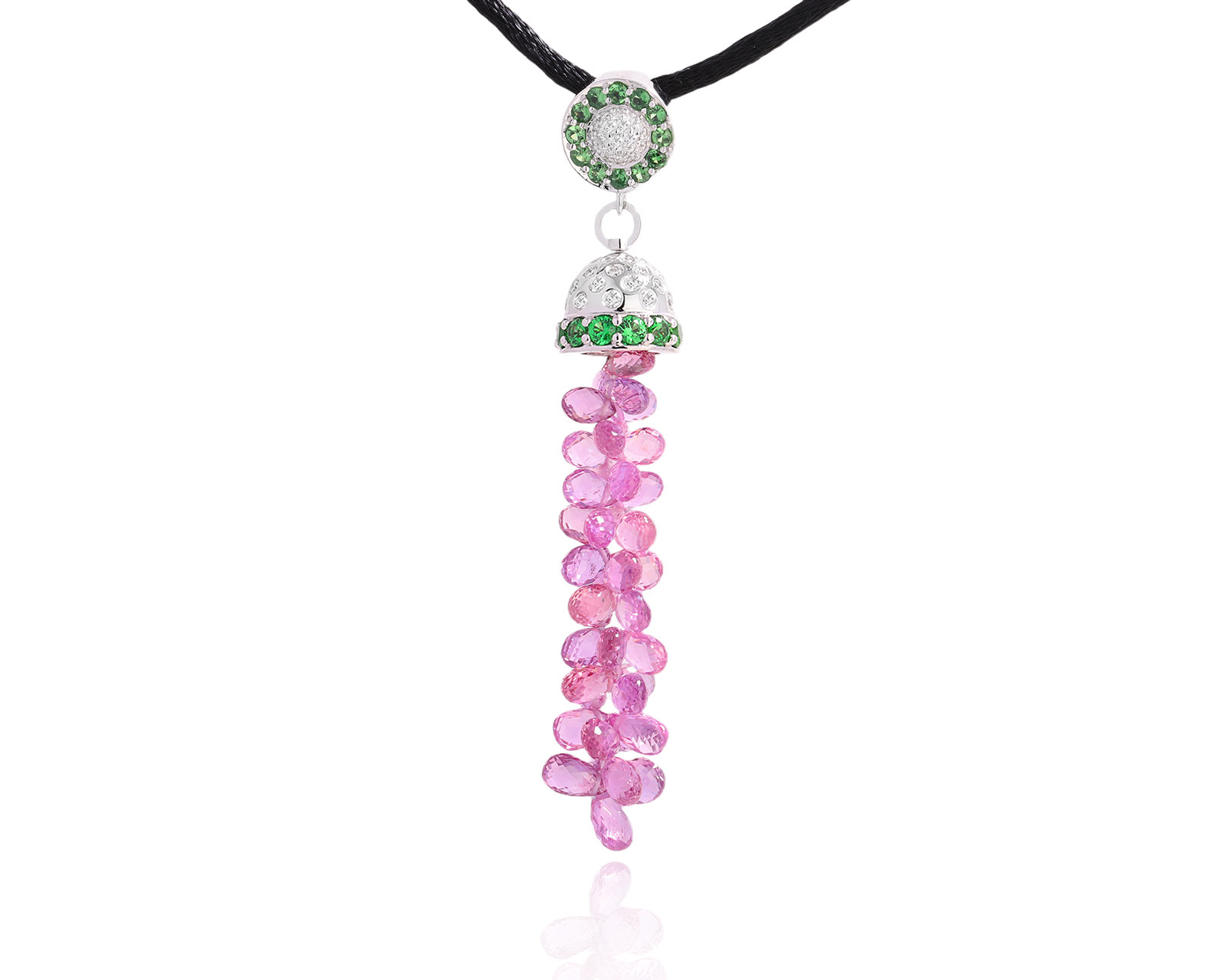 Золотой кулон с розовыми сапфирами 19.58ct Evgeny Matveev