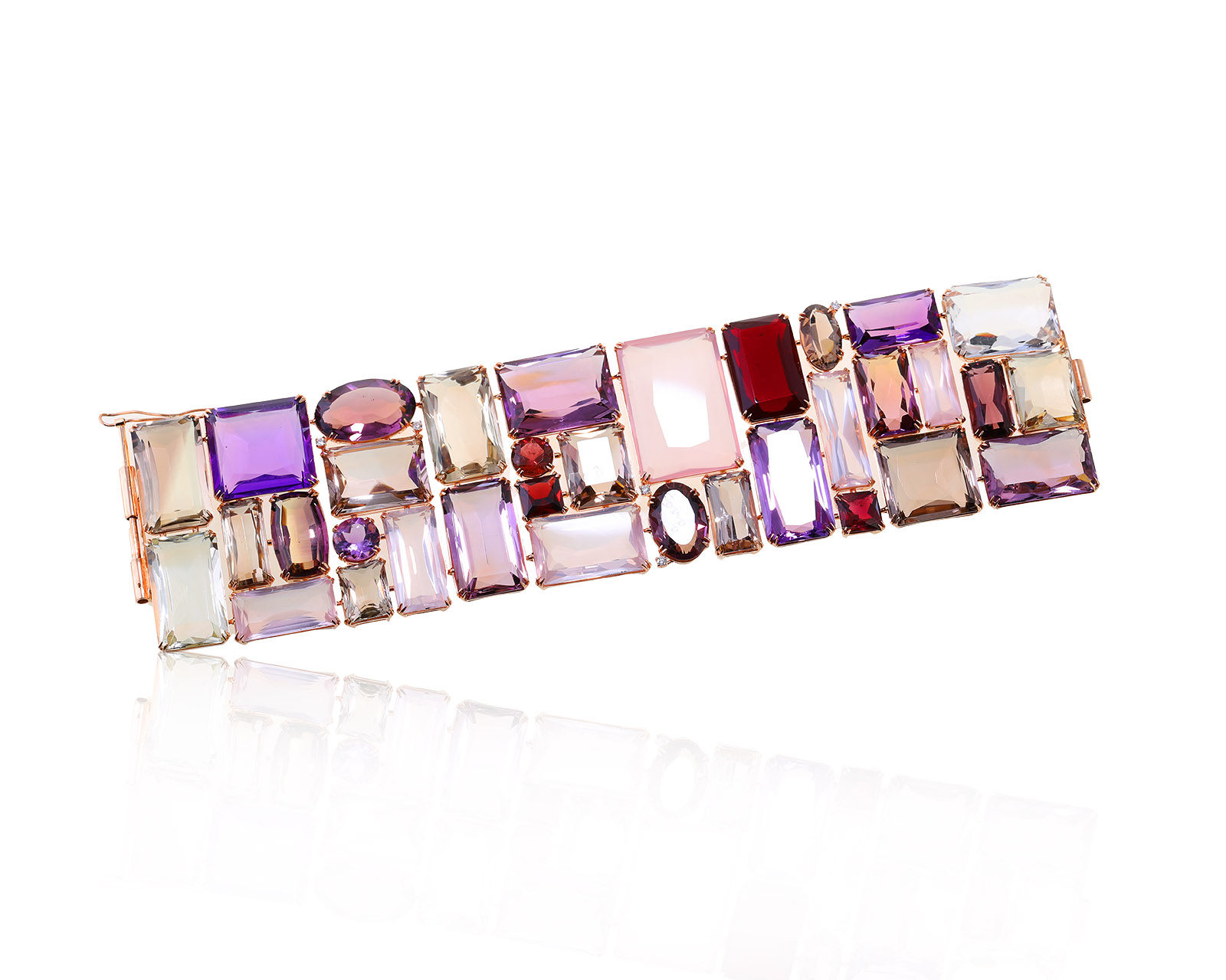 Завораживающий золотой браслет с цветными камнями 461.26ct 250922/КМ3