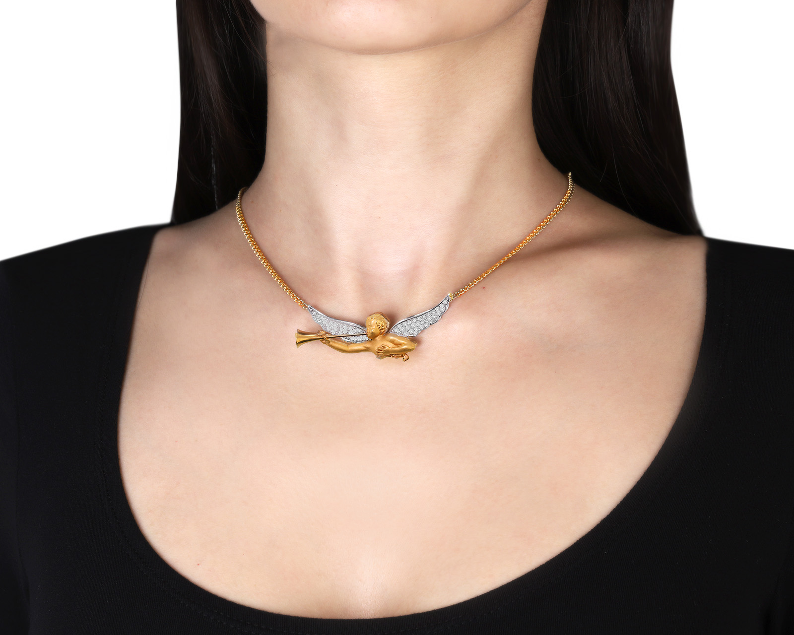 Оригинальное золотое колье c бриллиантами 0.78ct Carrera y Carrera Angelitos