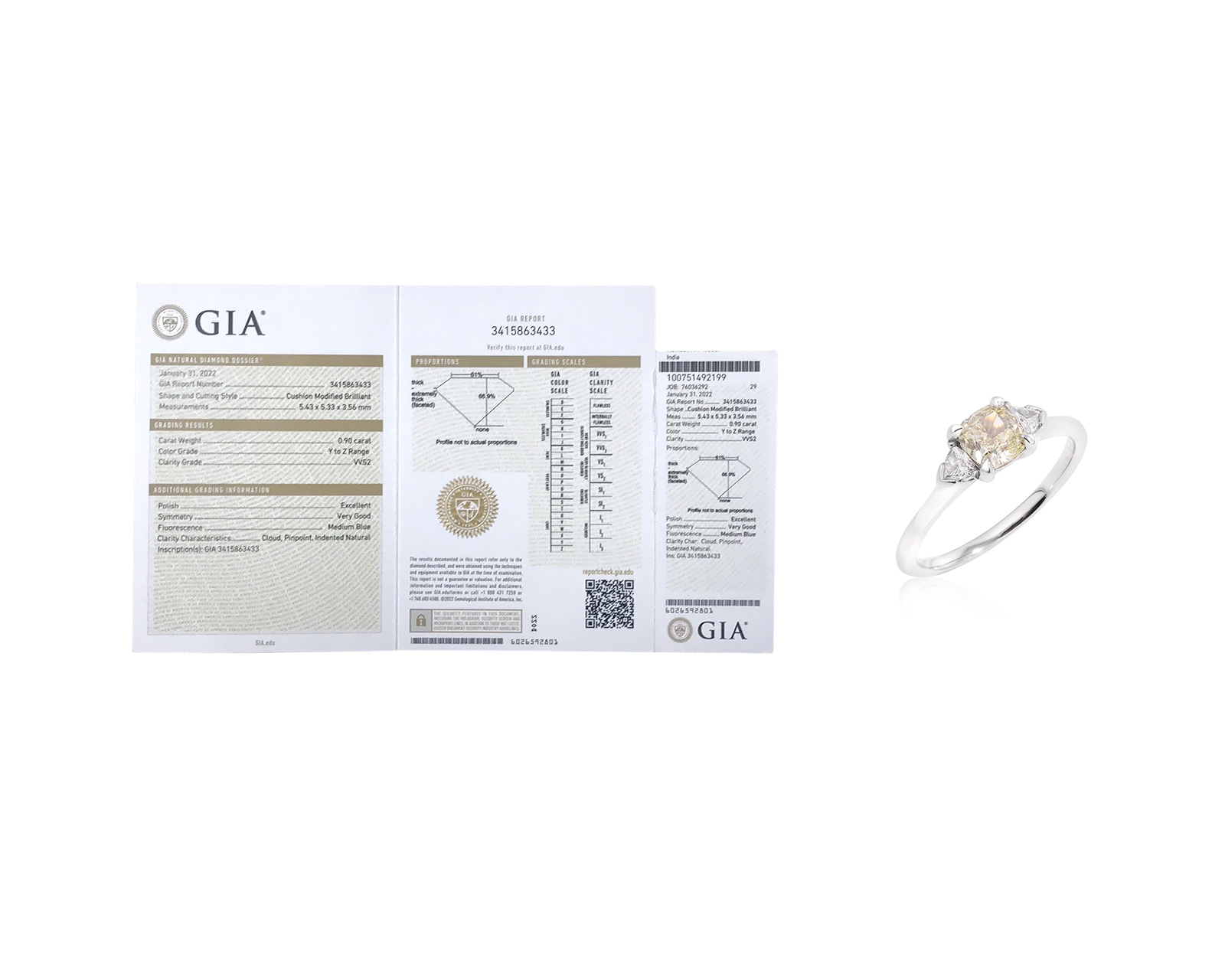 Золотое кольцо с бриллиантами 1.04ct