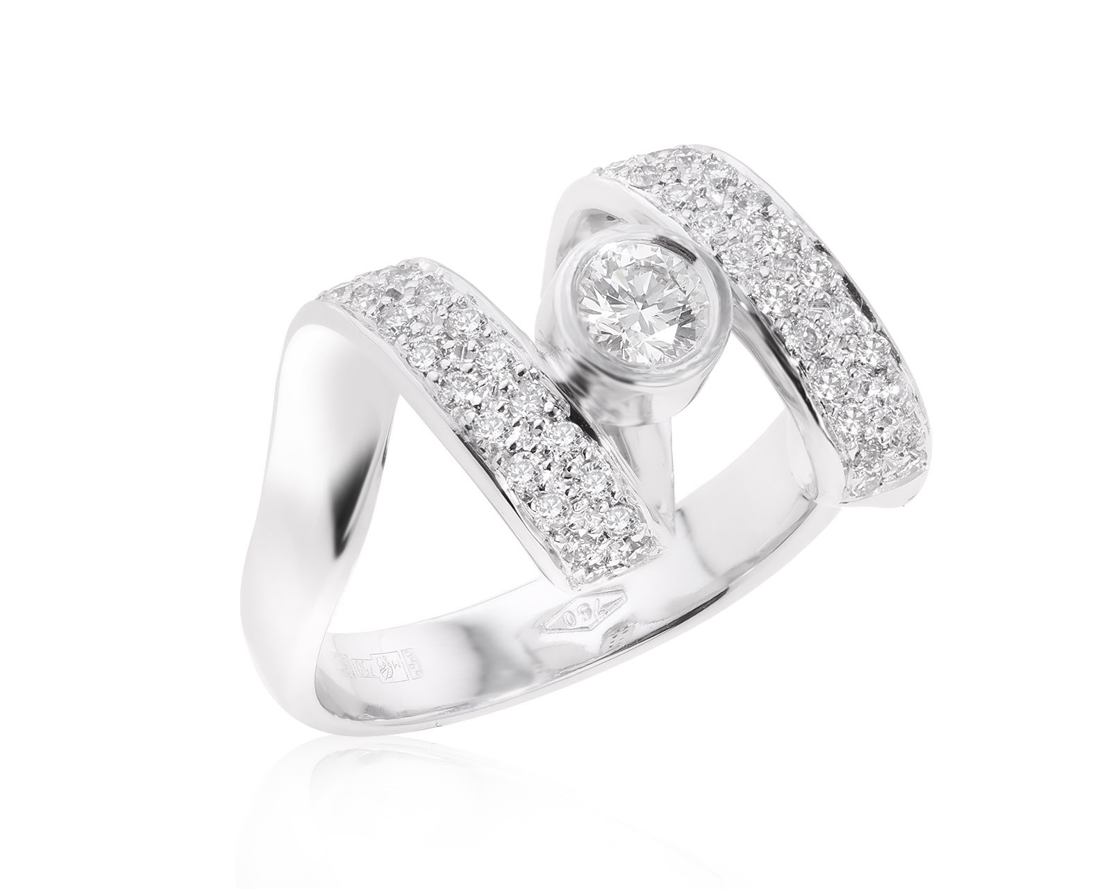 Золотое кольцо с бриллиантами 0.68ct 151224/2