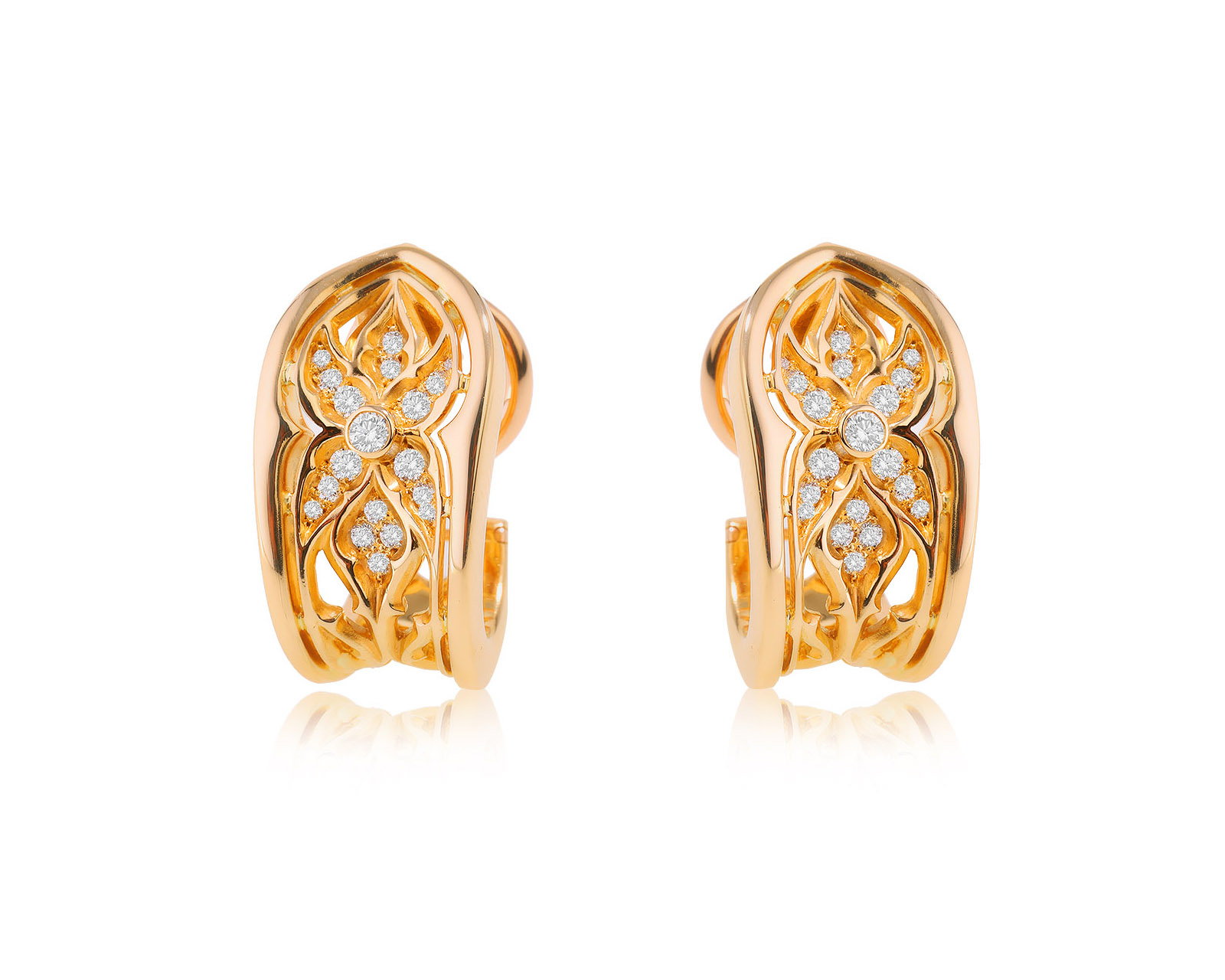 Оригинальные золотые серьги c бриллиантами 0.48ct Magerit Vitral 070823/2