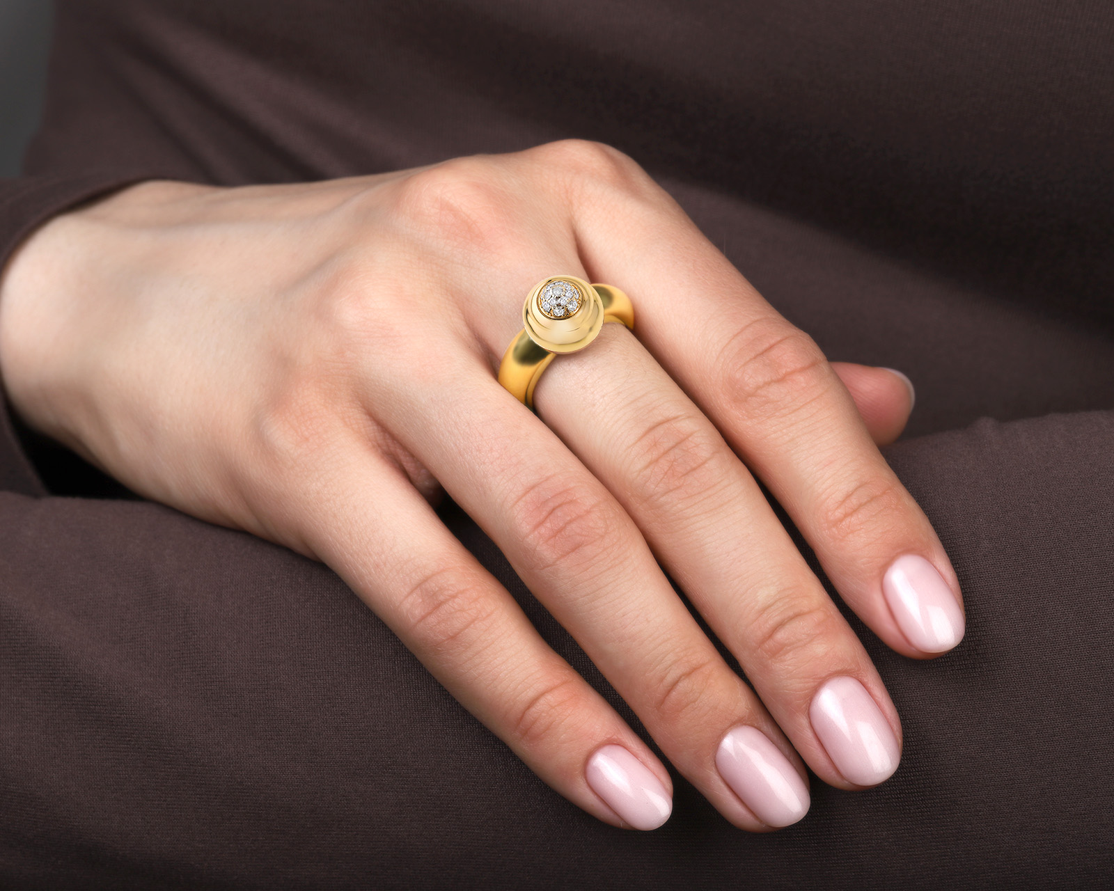 Оригинальное золотое кольцо c бриллиантами 0.62ct Chopard