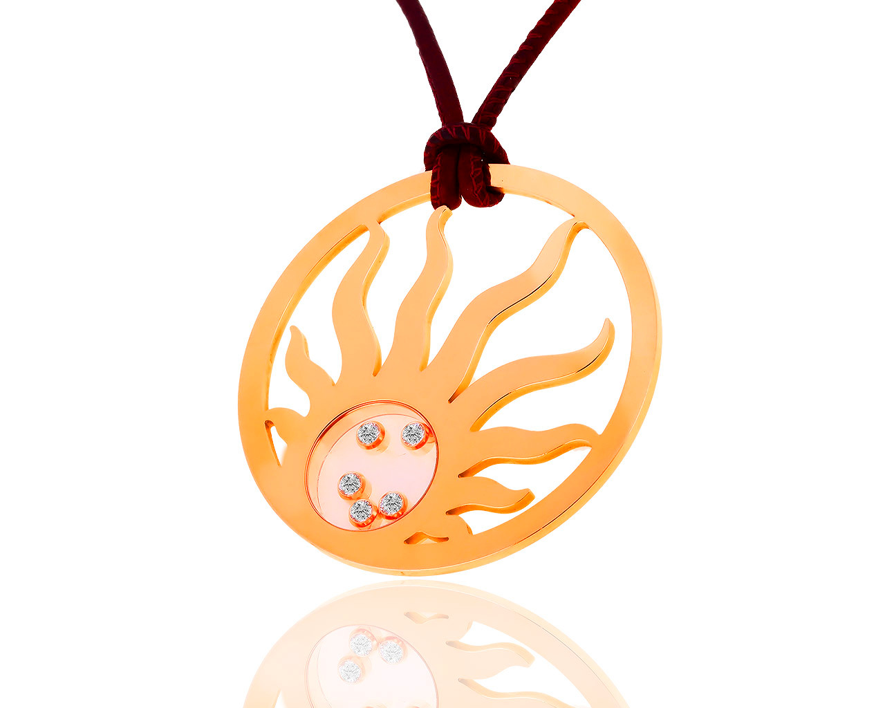 Оригинальная золотая подвеска с бриллиантами 0.50ct Chopard Happy Sun 250319/8