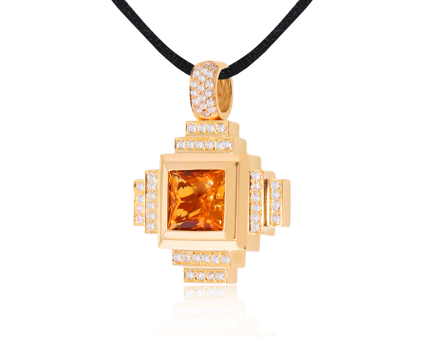 Оригинальный золотой кулон с цитрином 6.80ct Gianni Lazzaro Cross 281123/5