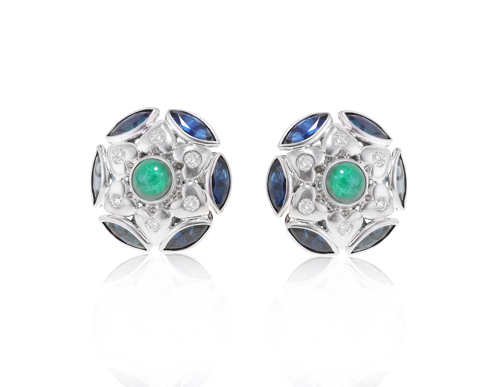 Оригинальные золотые серьги с сапфирами 5.40ct Zancan 040323/1