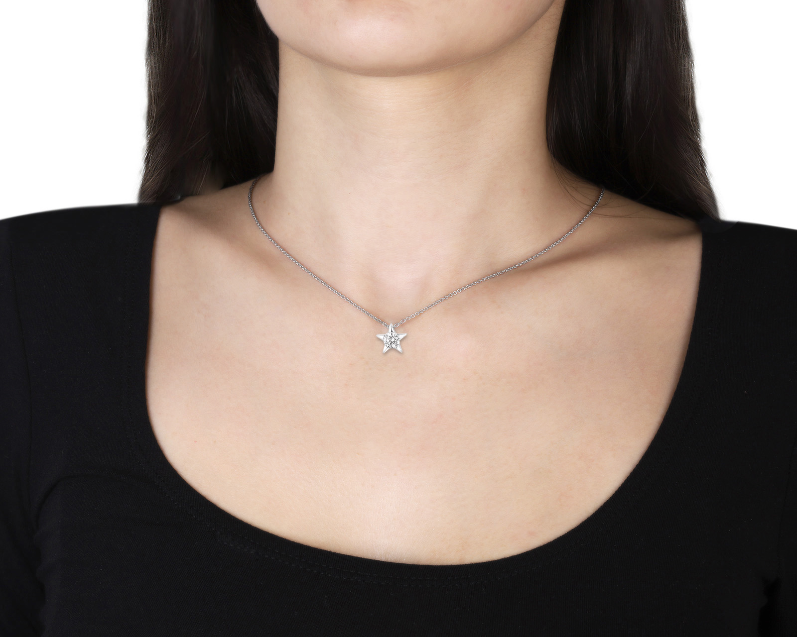 Золотое колье с бриллиантом 0.56ct Evgeny Matveev