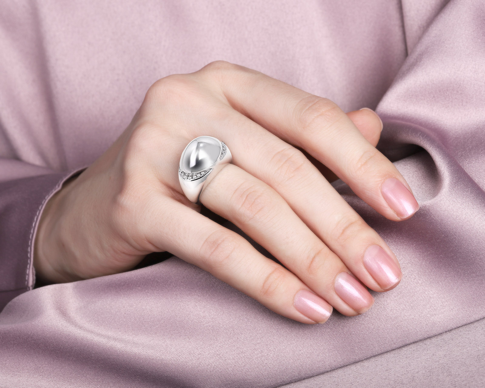 Оригинальное золотое кольцо с бриллиантами 0.50ct Bvlgari Cabochon