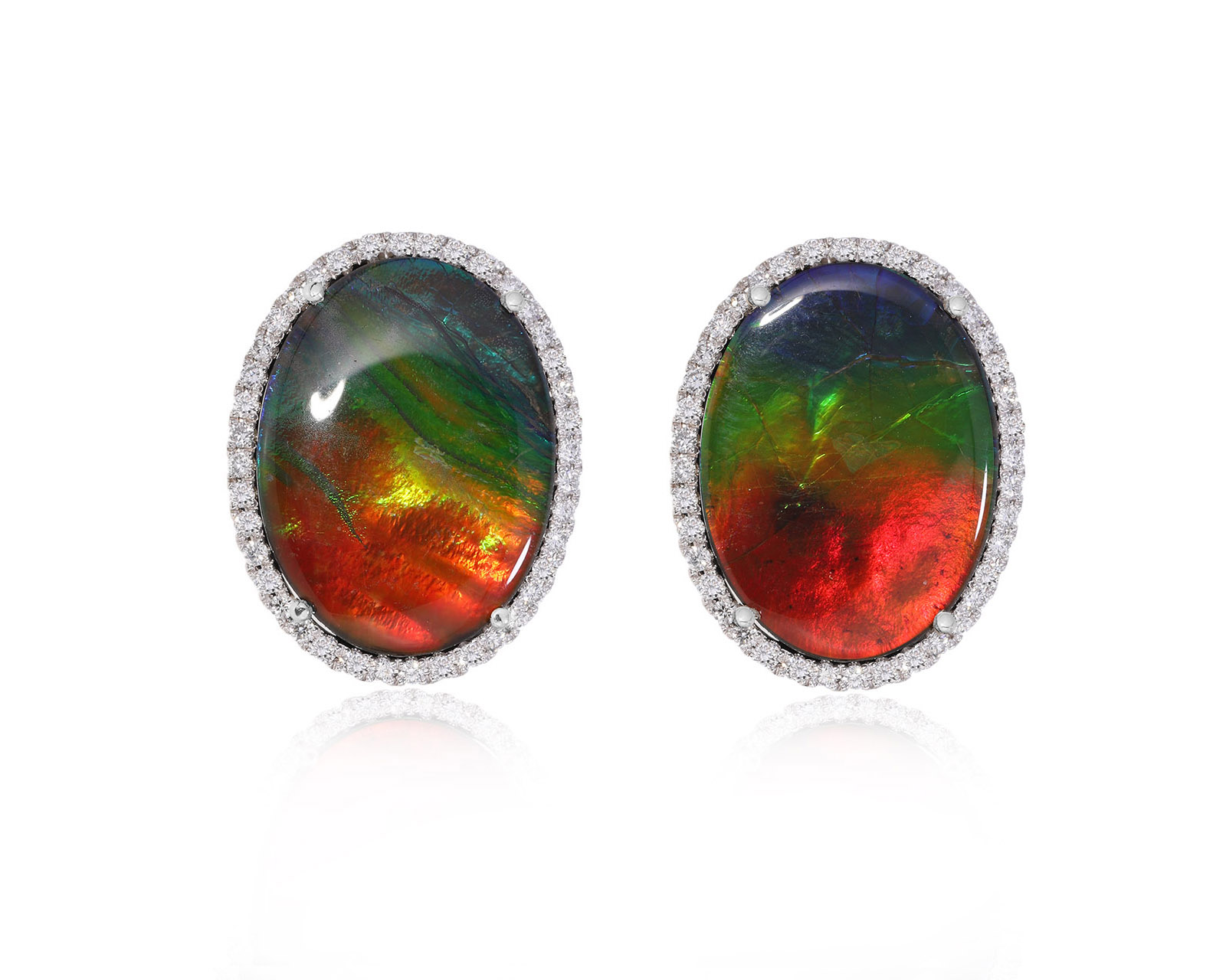 Золотые серьги с аммолитами 17.85ct Evgeny Matveev 090425/Б115