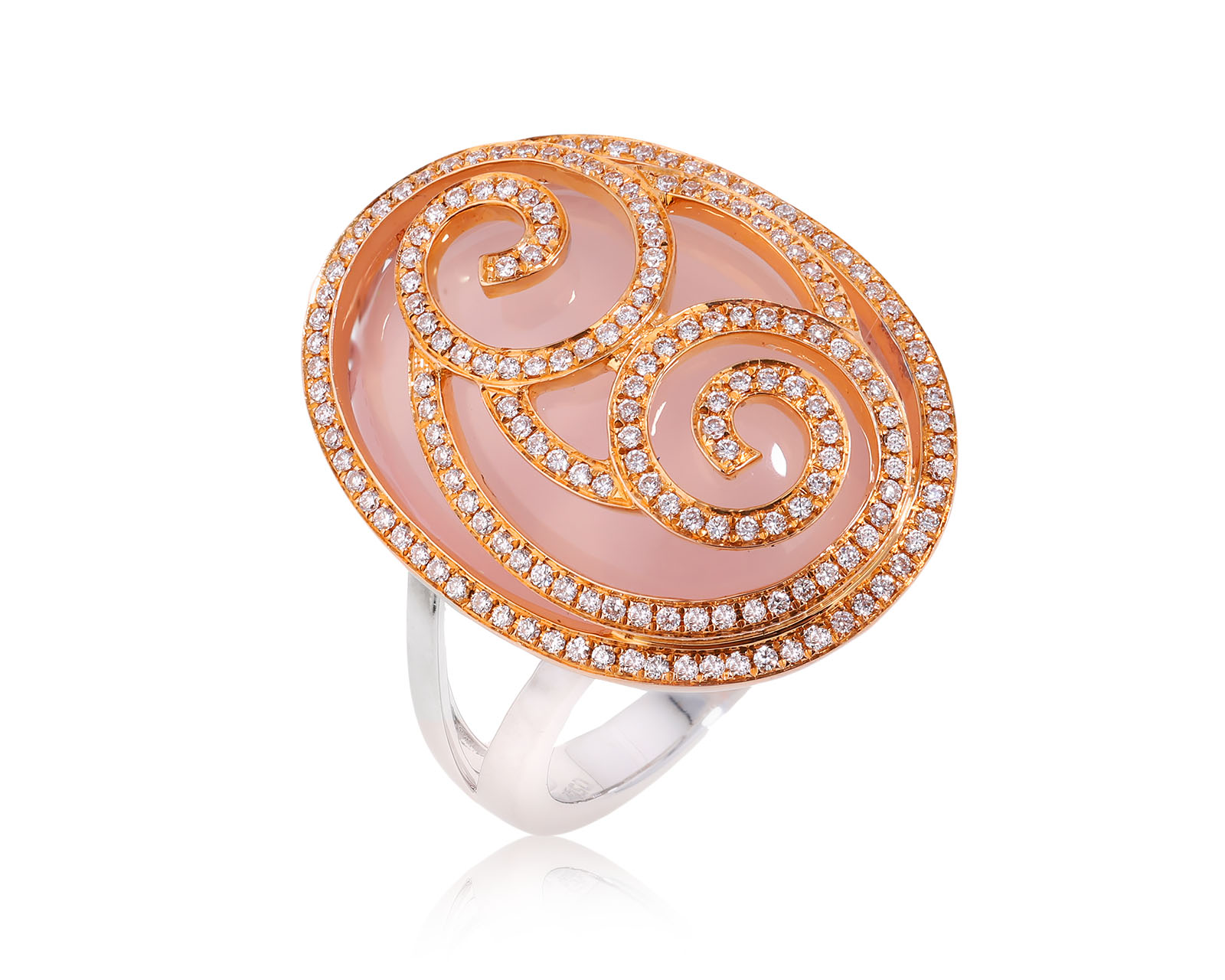 Золотое кольцо с кварцем 20.08ct и бриллиантами 0.56ct 101224/10