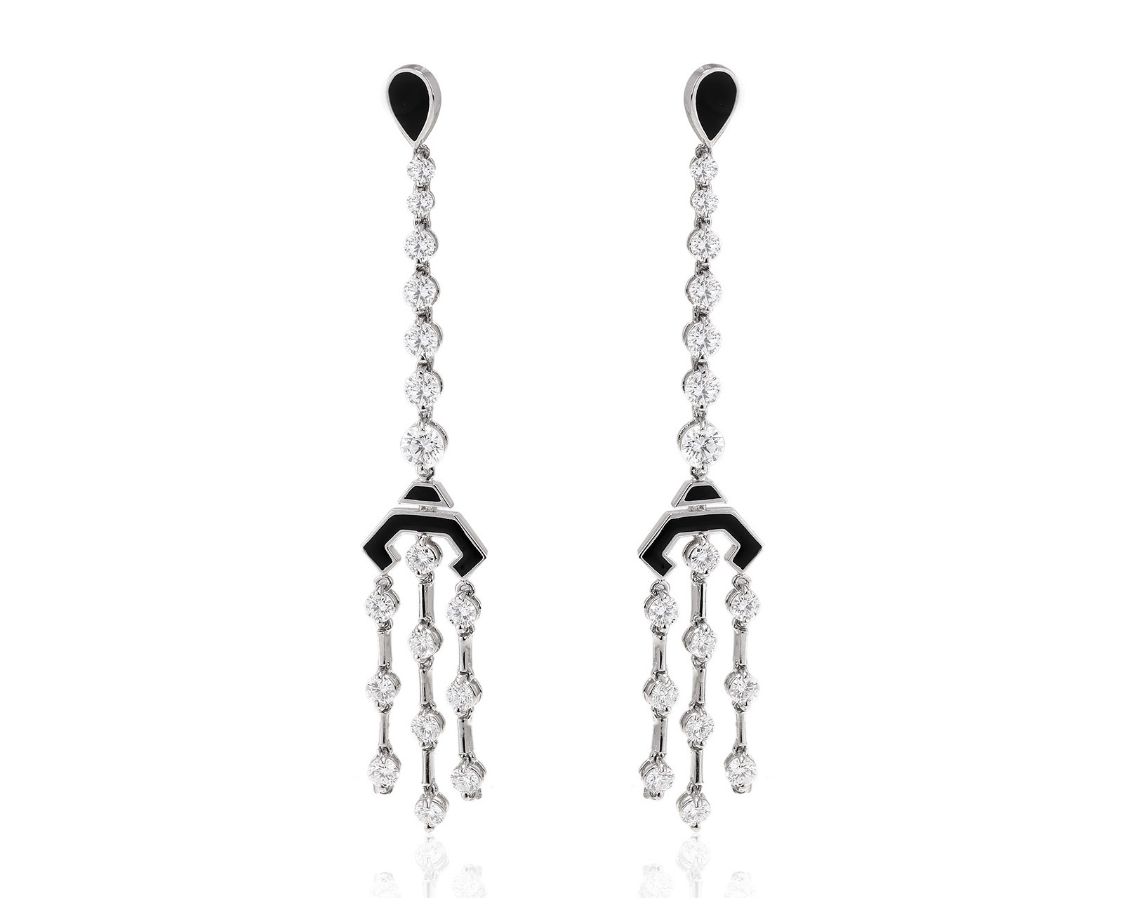 Оригинальные золотые серьги с эмалью Kwiat 090324/1