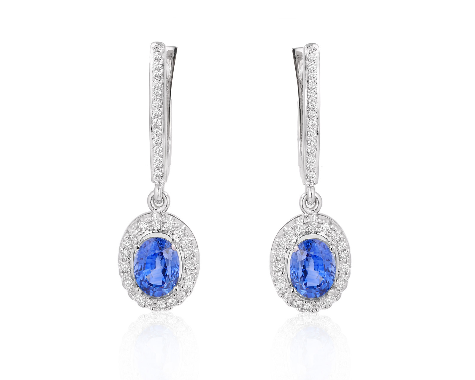 Золотые серьги с сапфирами 3.89ct и бриллиантами 0.56ct 020425/3