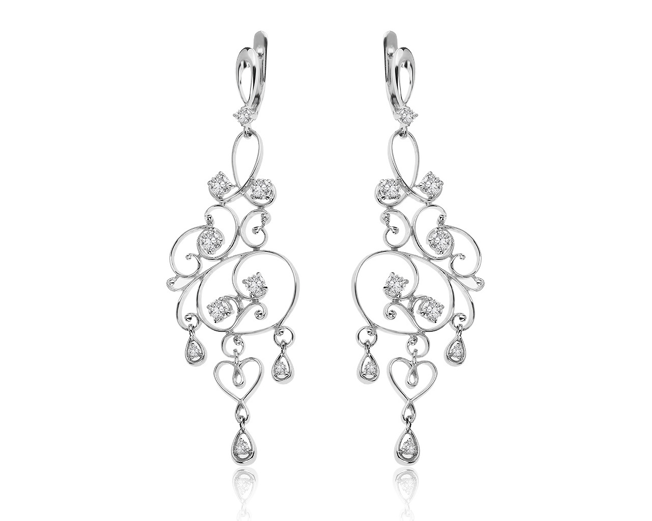 Потрясающие золотые серьги с бриллиантами 2.60ct 230620/14