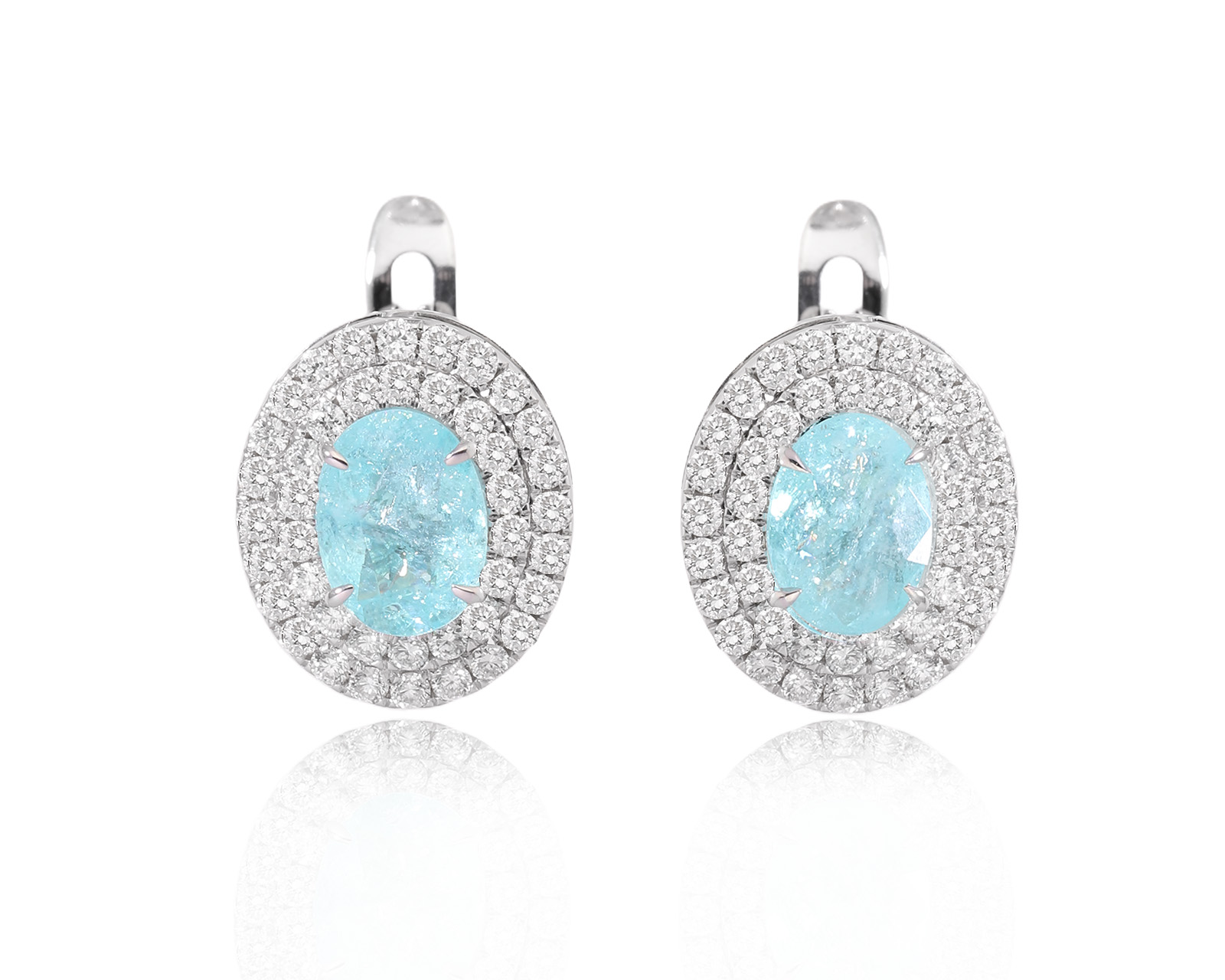 Золотые серьги с турмалинами параиба 1.46ct Evgeny Matveev